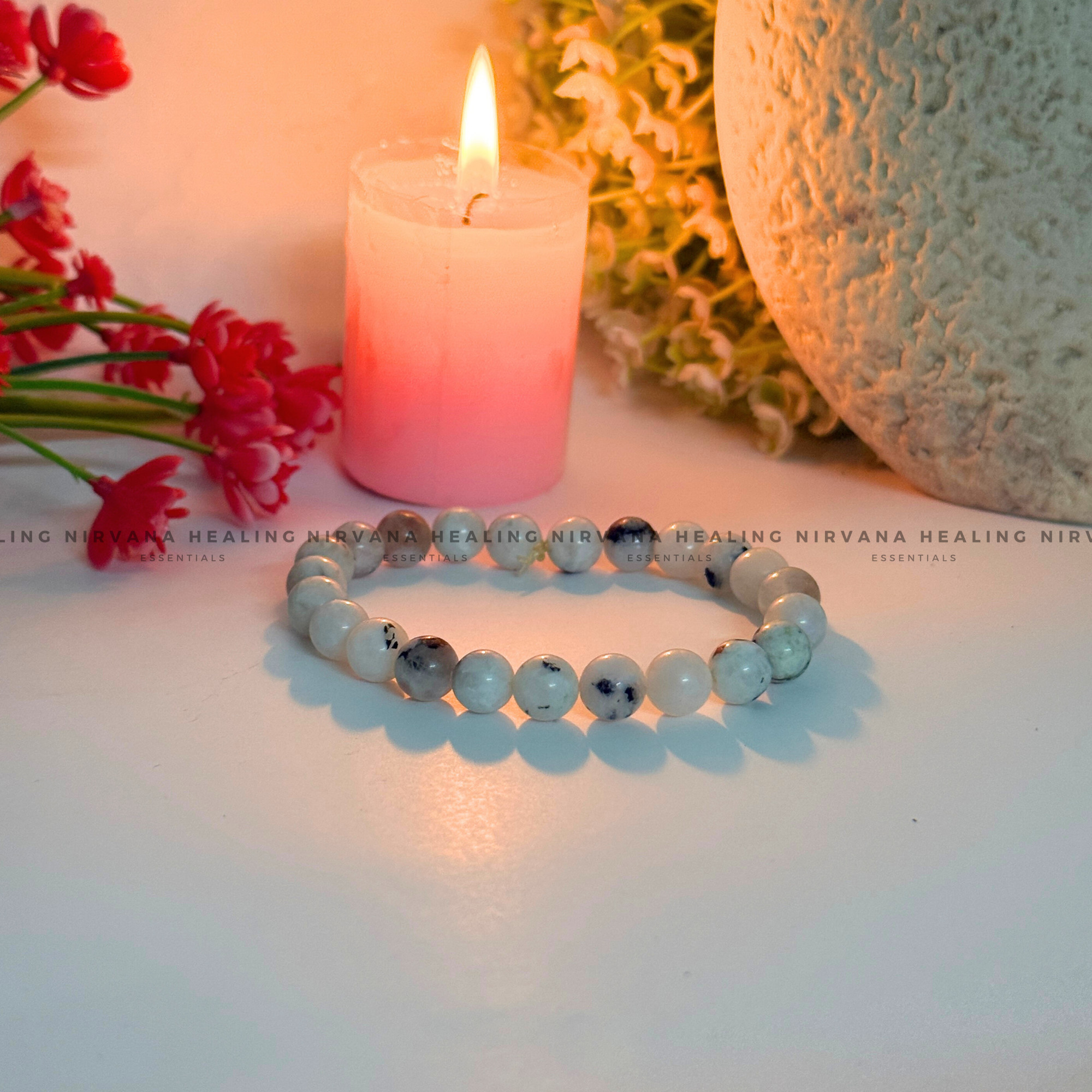 MOONSTONE ROUND BEADED BRACELET (Emotional Stability, Feminine Energy, New Beginnings)
- Image 4