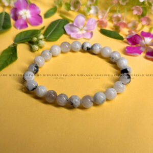 MOONSTONE ROUND BEADED BRACELET (Emotional Stability, Feminine Energy, New Beginnings)   
