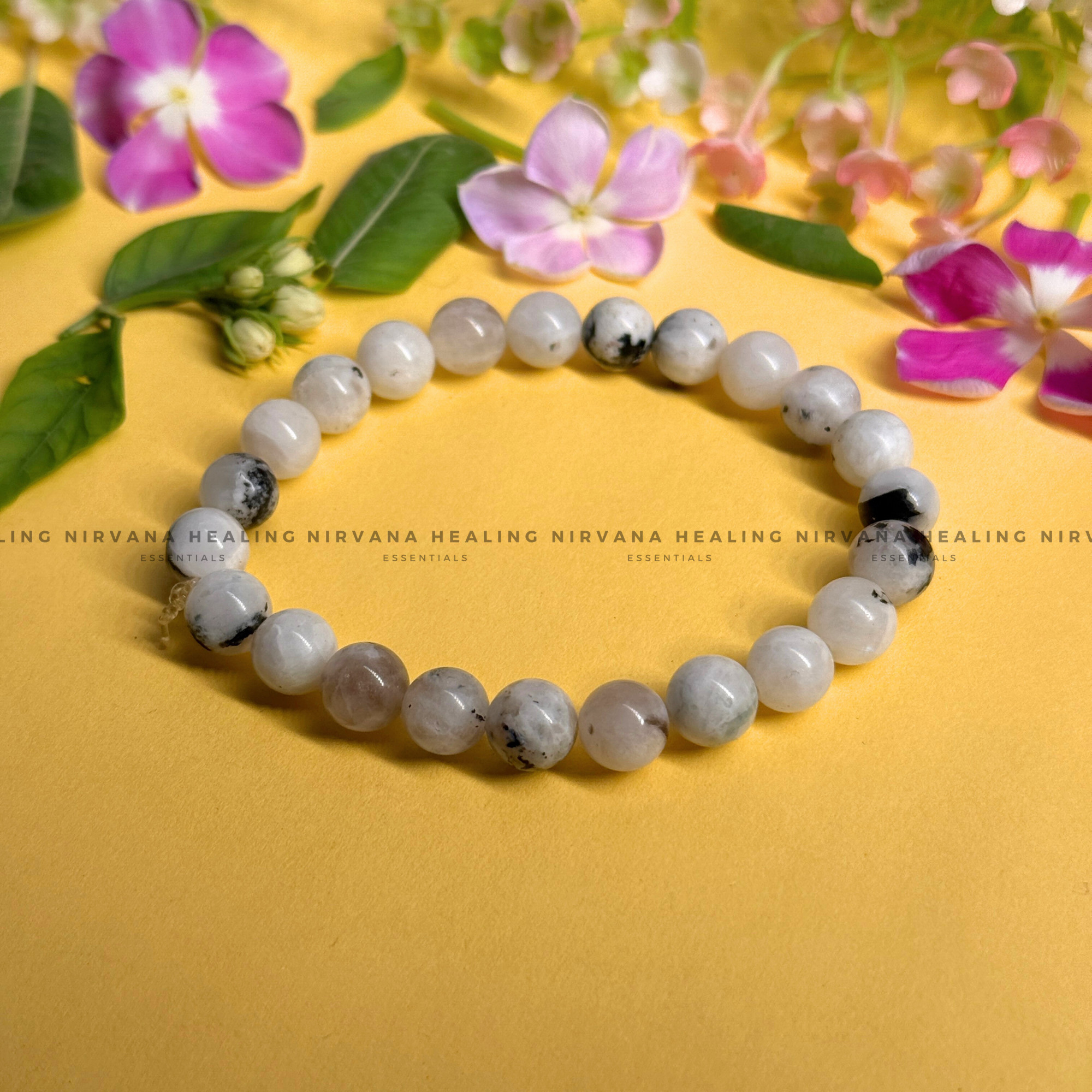 MOONSTONE ROUND BEADED BRACELET (Emotional Stability, Feminine Energy, New Beginnings)