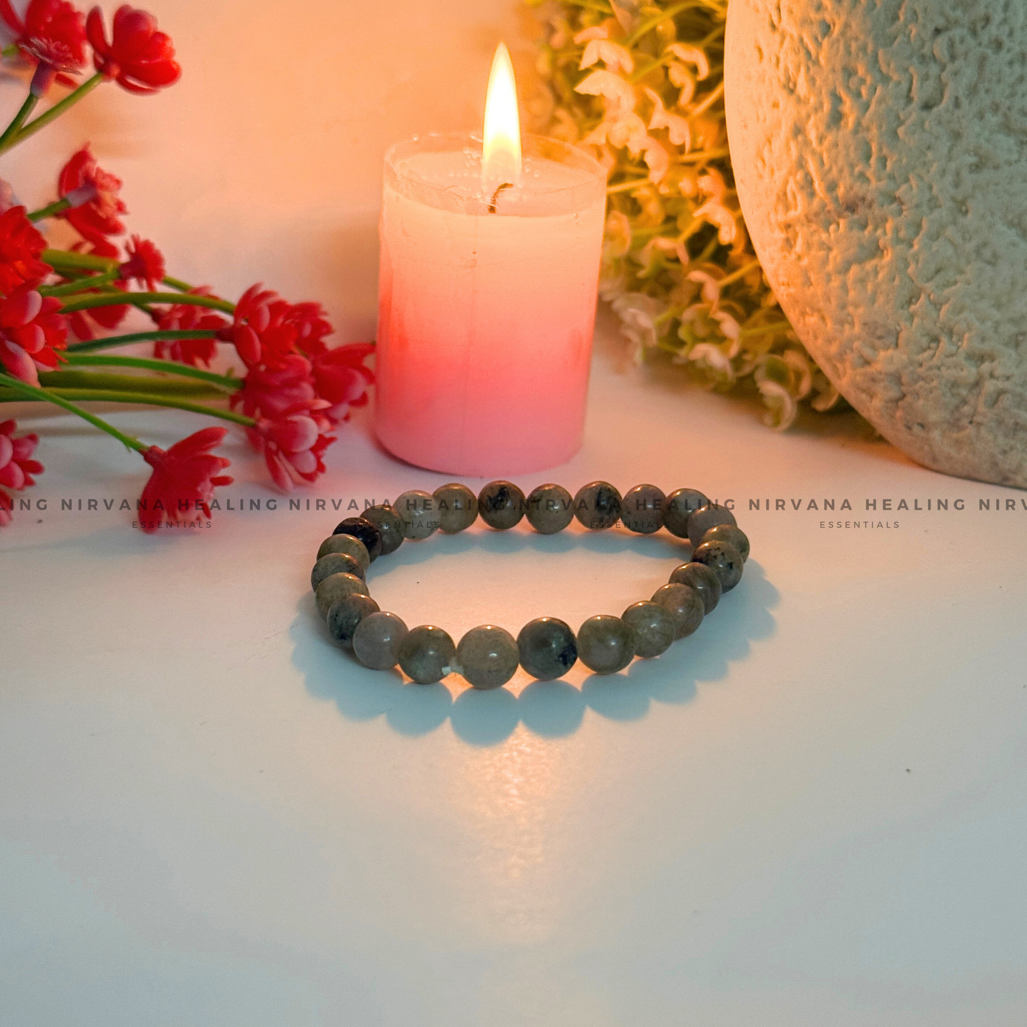LABRADORITE ROUND BEADED BRACELET (Intuition, Inner Power And Transformation) - Image 3