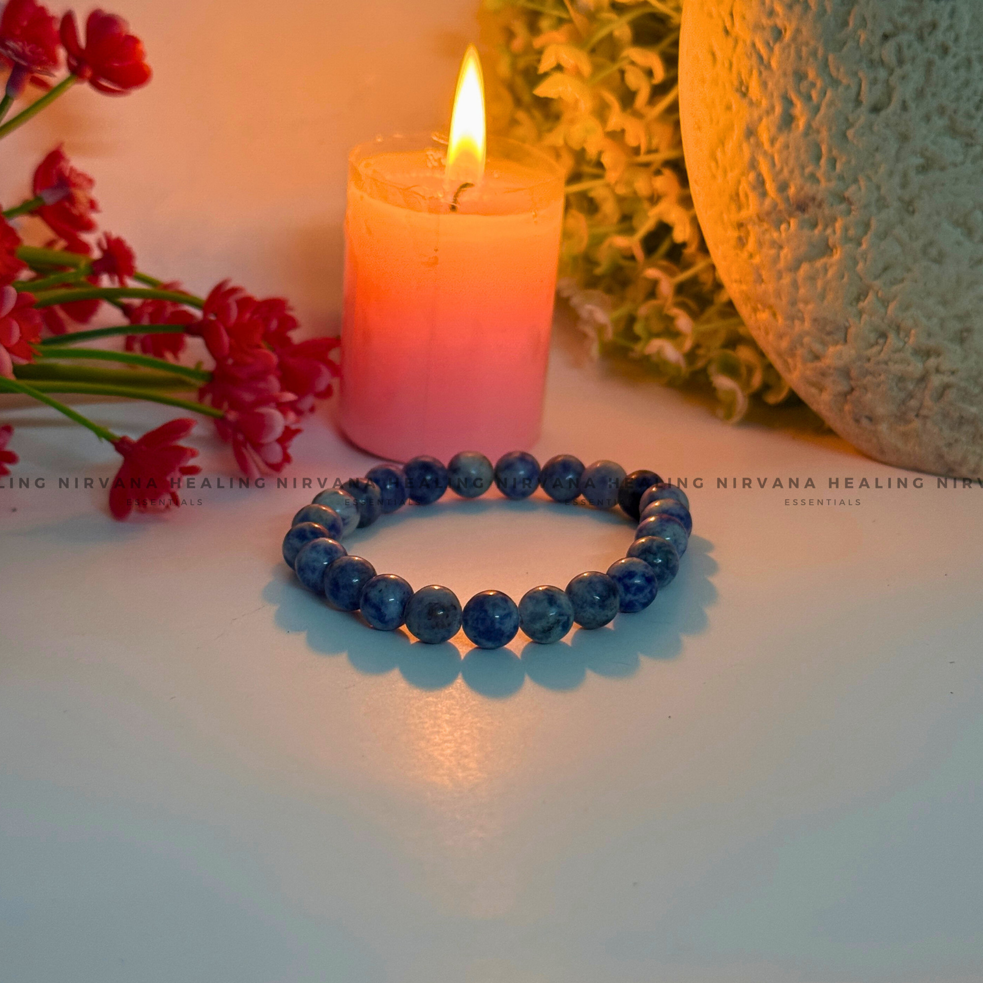 SODALITE ROUND BEADED BRACELET (Sodalite Creativity, Expression, Logic And Communication) - Image 2
