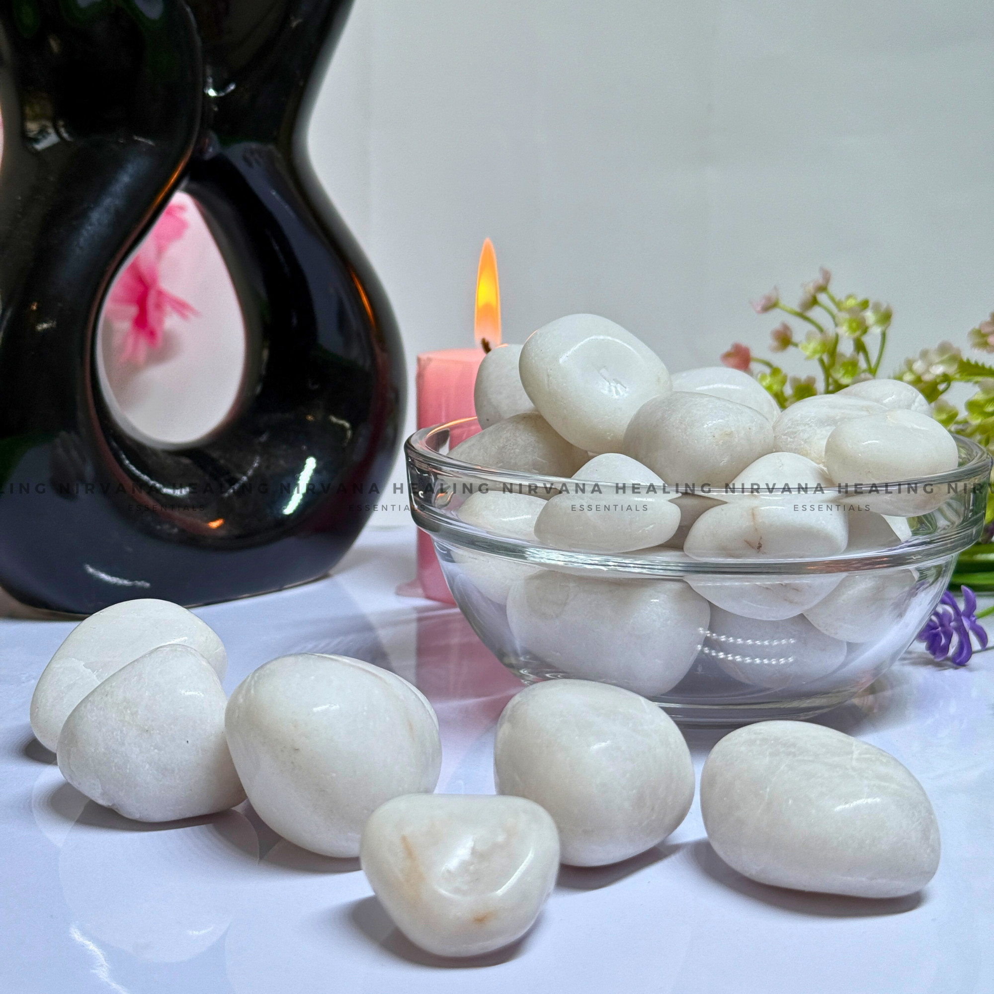 WHITE AGATE TUMBLE STONES (Calmness, Protection, Balance And Grace) - Image 3