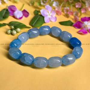 BLUE APATITE OVAL BEADED BRACELET
(Goal Setting, Motivation, Manifestation, Communication).