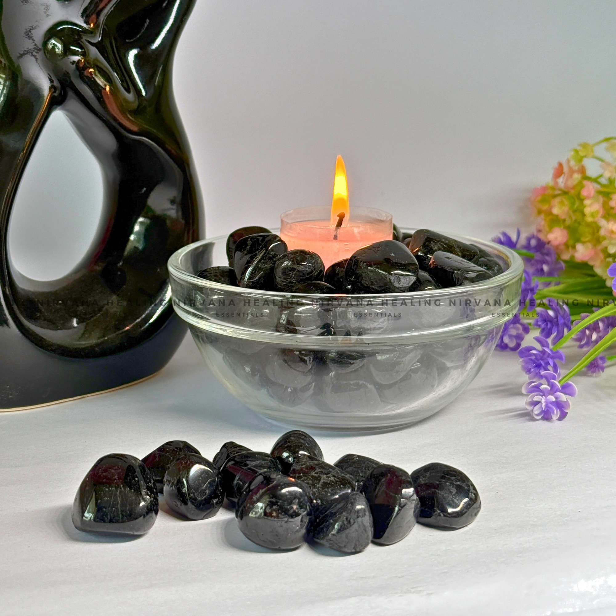 BLACK OBSIDIAN TUMBLE STONES
(Protection ,Truth, Deep And Healing). - Image 2
