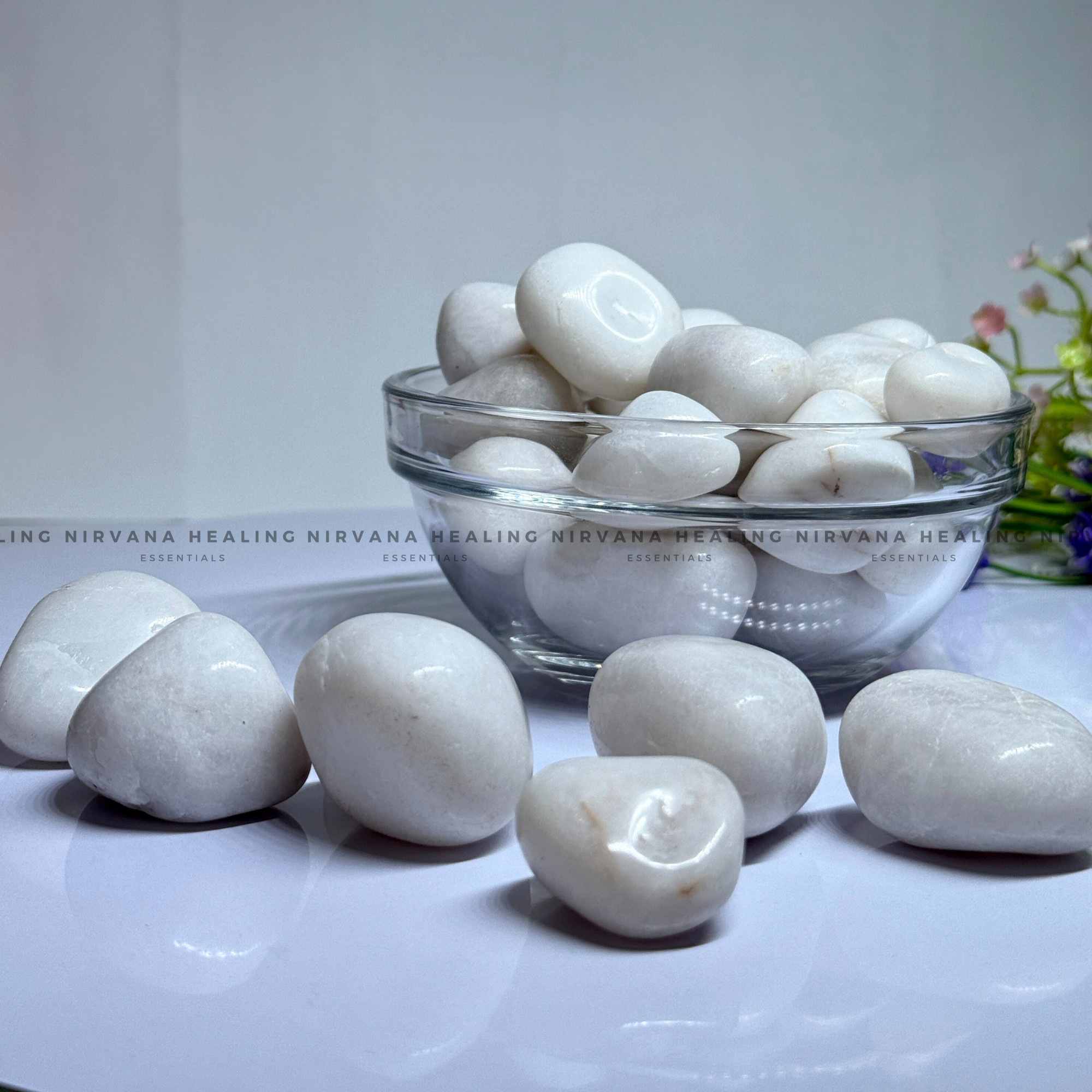WHITE AGATE TUMBLE STONES (Calmness, Protection, Balance And Grace) - Image 2