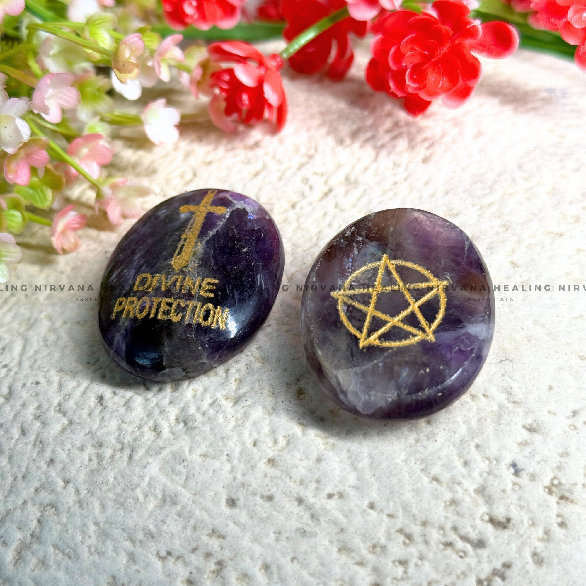 AMETHYST NATURAL PROTECTION ZIBU COIN (Meditation, Stress Reduction, Intuition And Manifestation)
