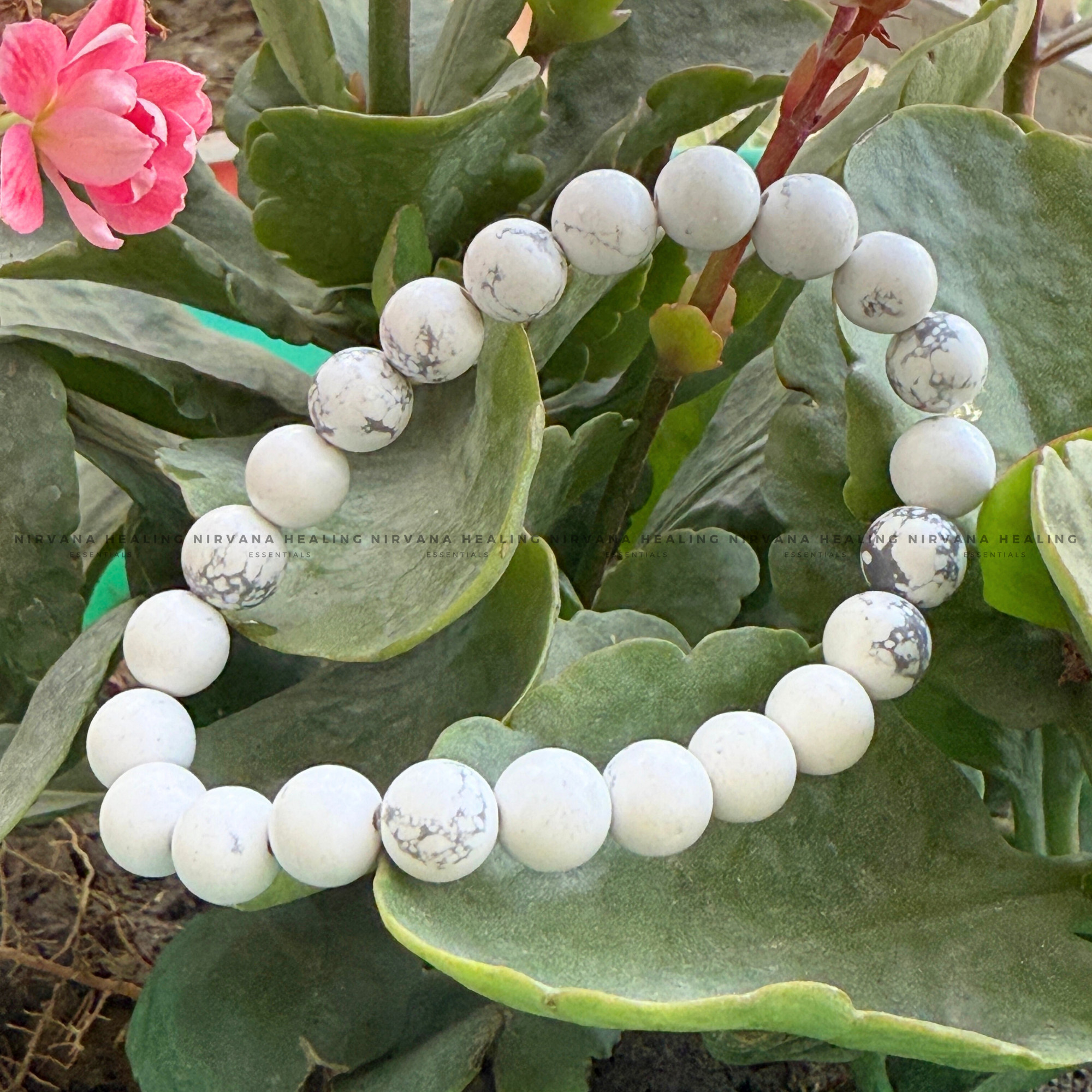 HOWLITE ROUND BEADED BRACELET (Peace, Sleep, Patience And Spiritual Awakening) - Image 5