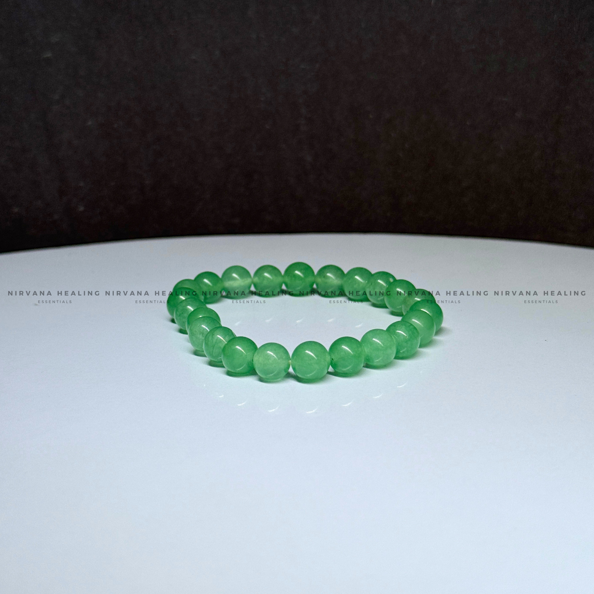 GREEN AGATE ROUND BEADED BRACELET (Balance, Healing, Renewal And Vitality) - Image 4