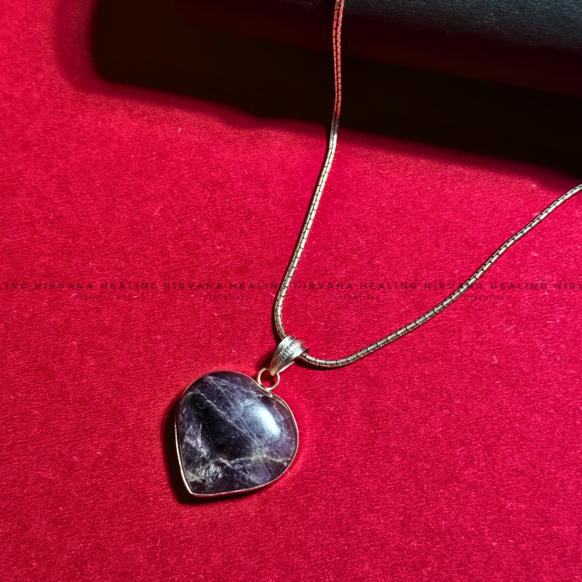 AMETHYST HEART SHAPED PENDANT (Meditation, Stress Reduction, Intuition And Manifestation) - Image 2