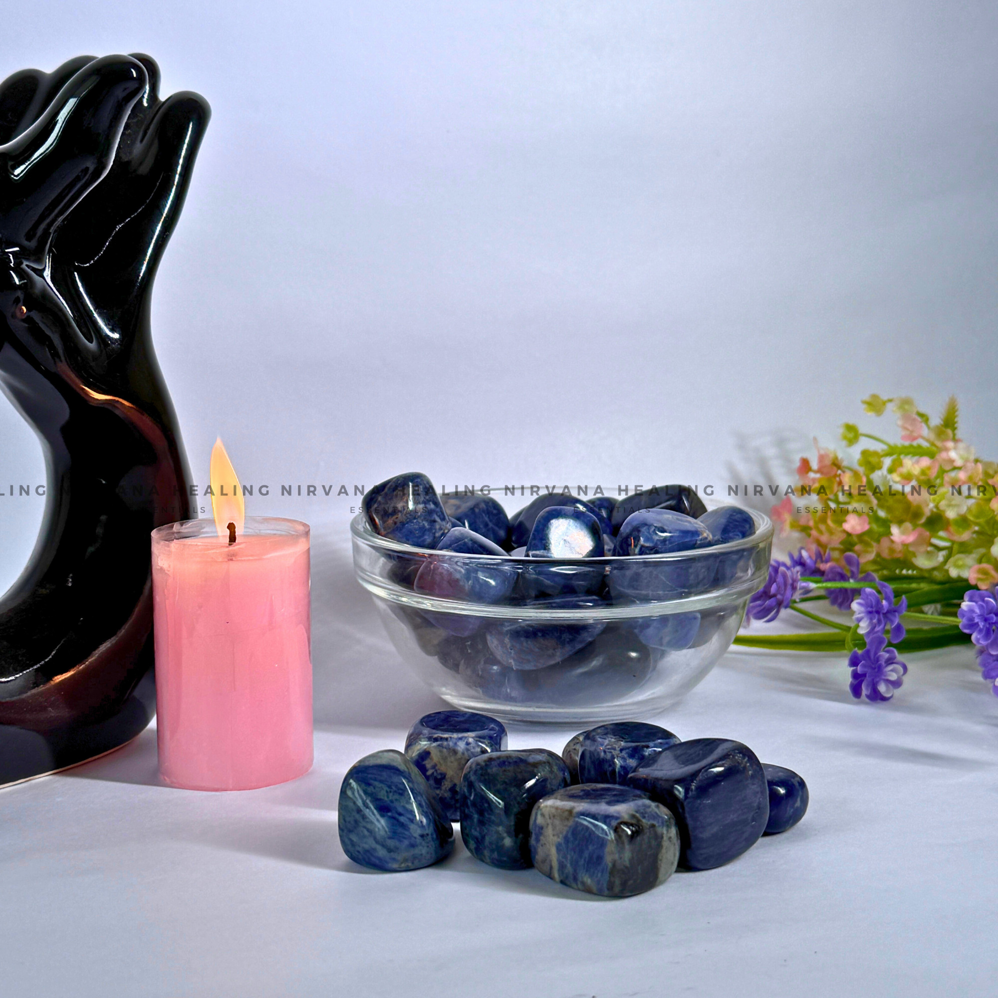 SODALITE TUMBLE HEALING STONE (Sodalite Creativity, Expression, Logic And Communication) - Image 2