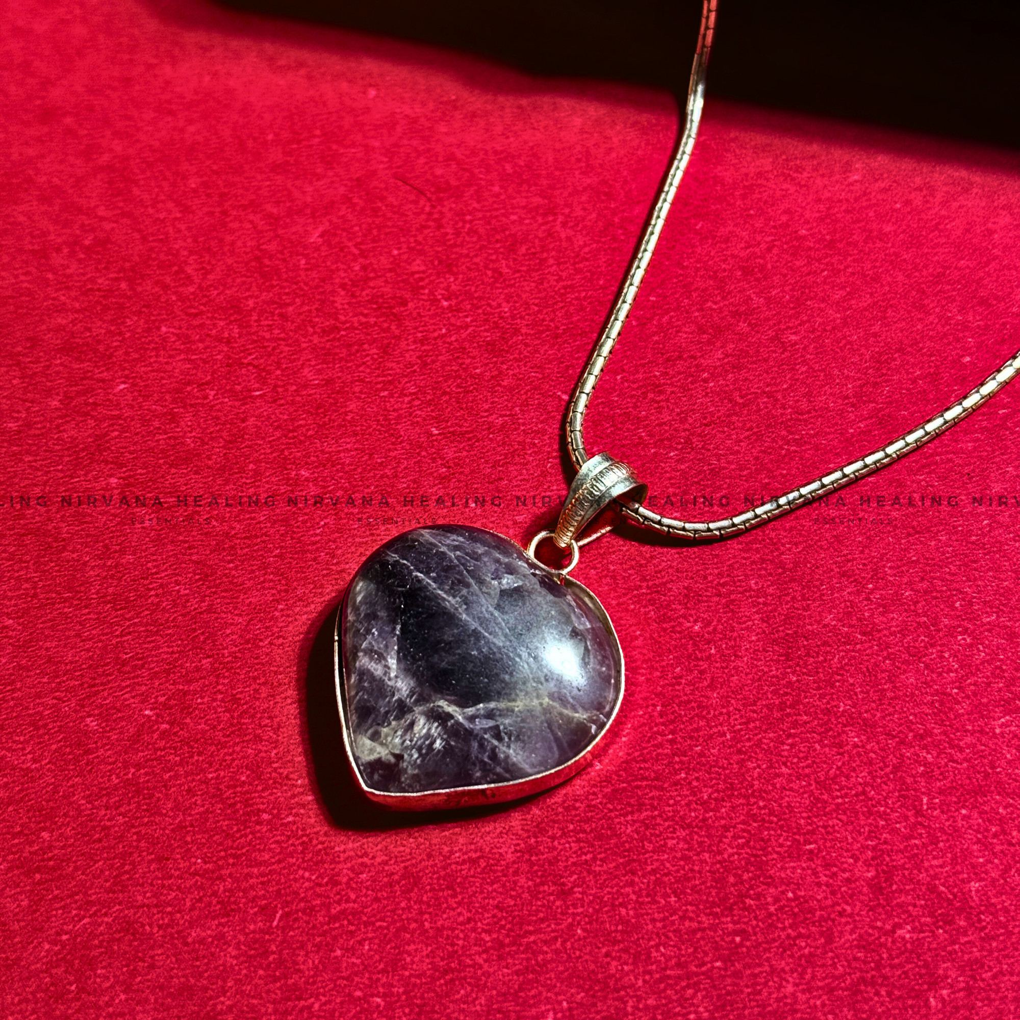 AMETHYST HEART SHAPED PENDANT (Meditation, Stress Reduction, Intuition And Manifestation) - Image 3