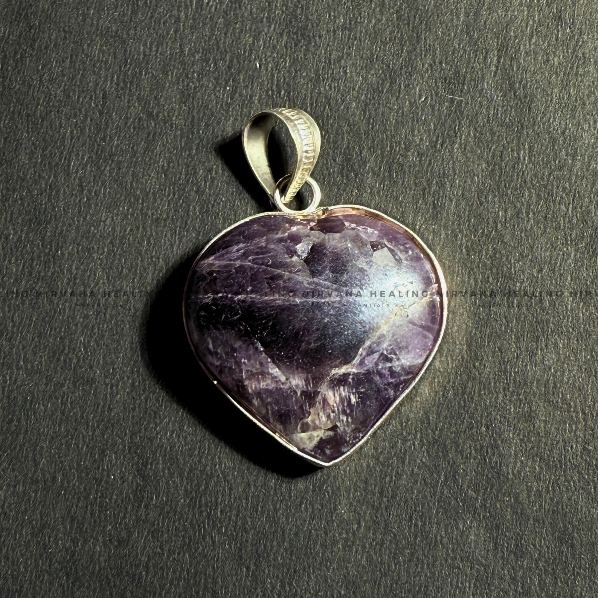 AMETHYST HEART SHAPED PENDANT (Meditation, Stress Reduction, Intuition And Manifestation) - Image 4
