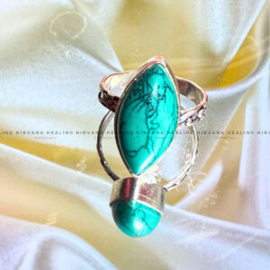 TURQUOISE DIAMOND SHAPED RING (Divine Protection, Psycho Gifts, Healing, Wisdom, Truth)