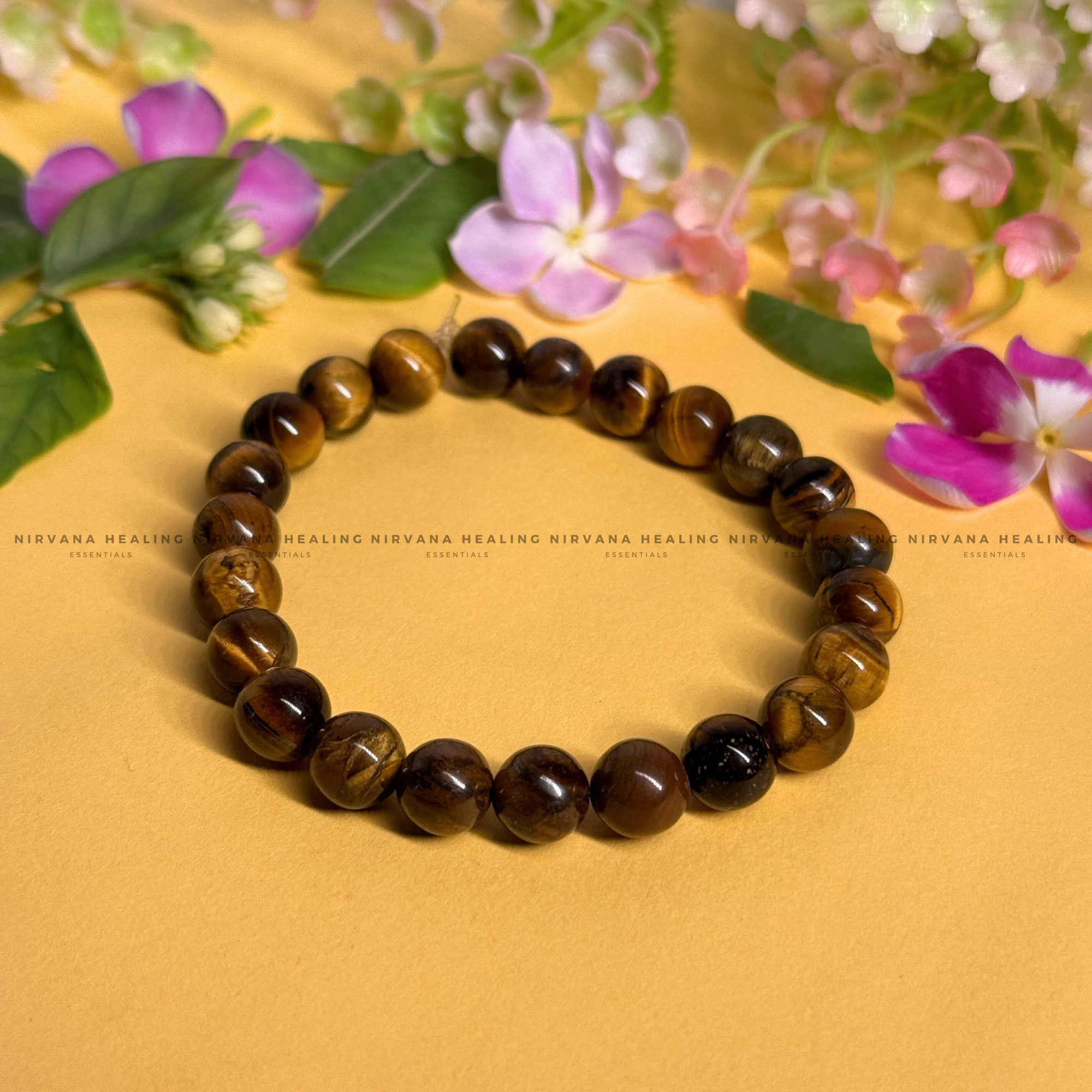TIGER EYE ROUND BEADED BRACELET
(Bold, Courage, Willpower And Strength).