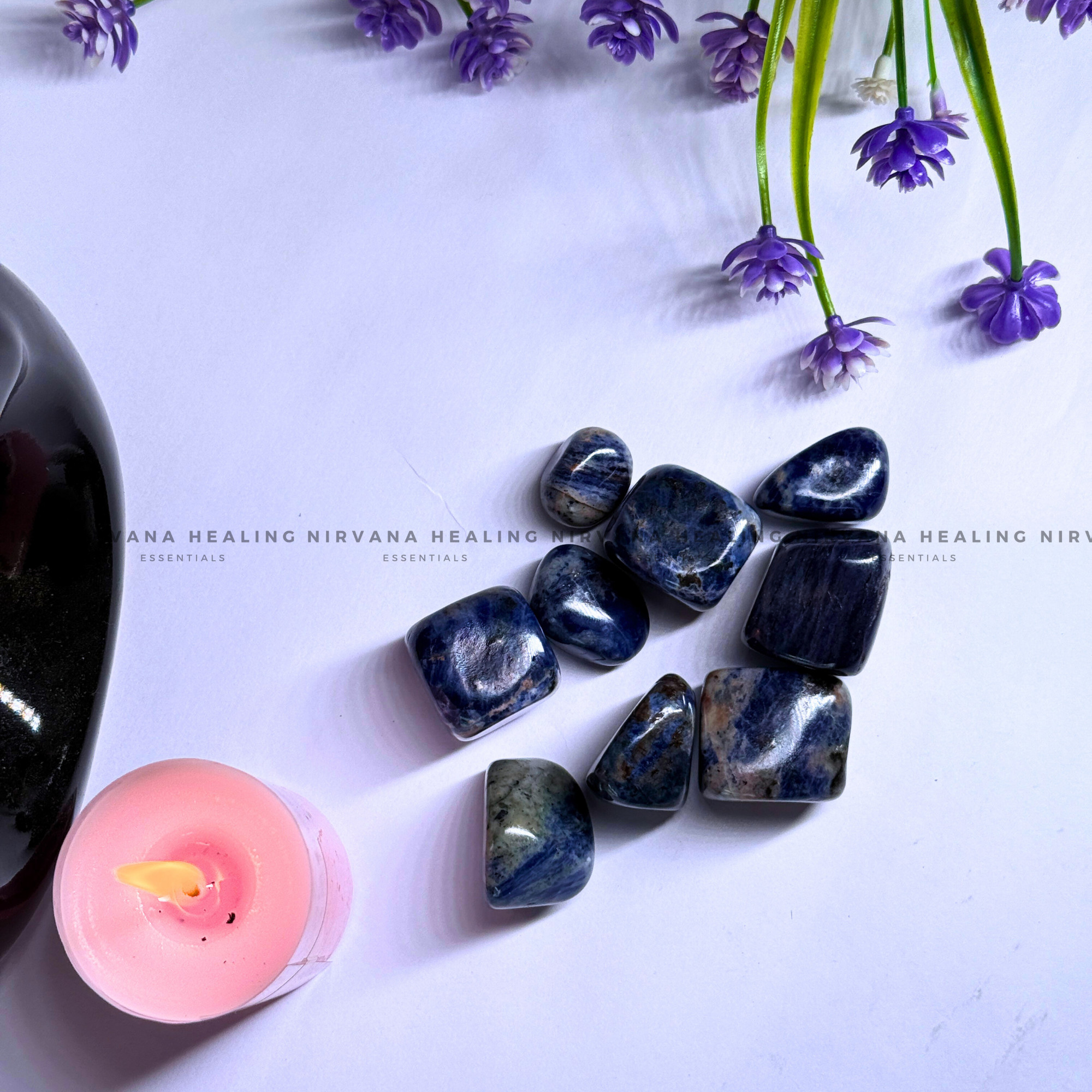 SODALITE TUMBLE HEALING STONE (Sodalite Creativity, Expression, Logic And Communication) - Image 5