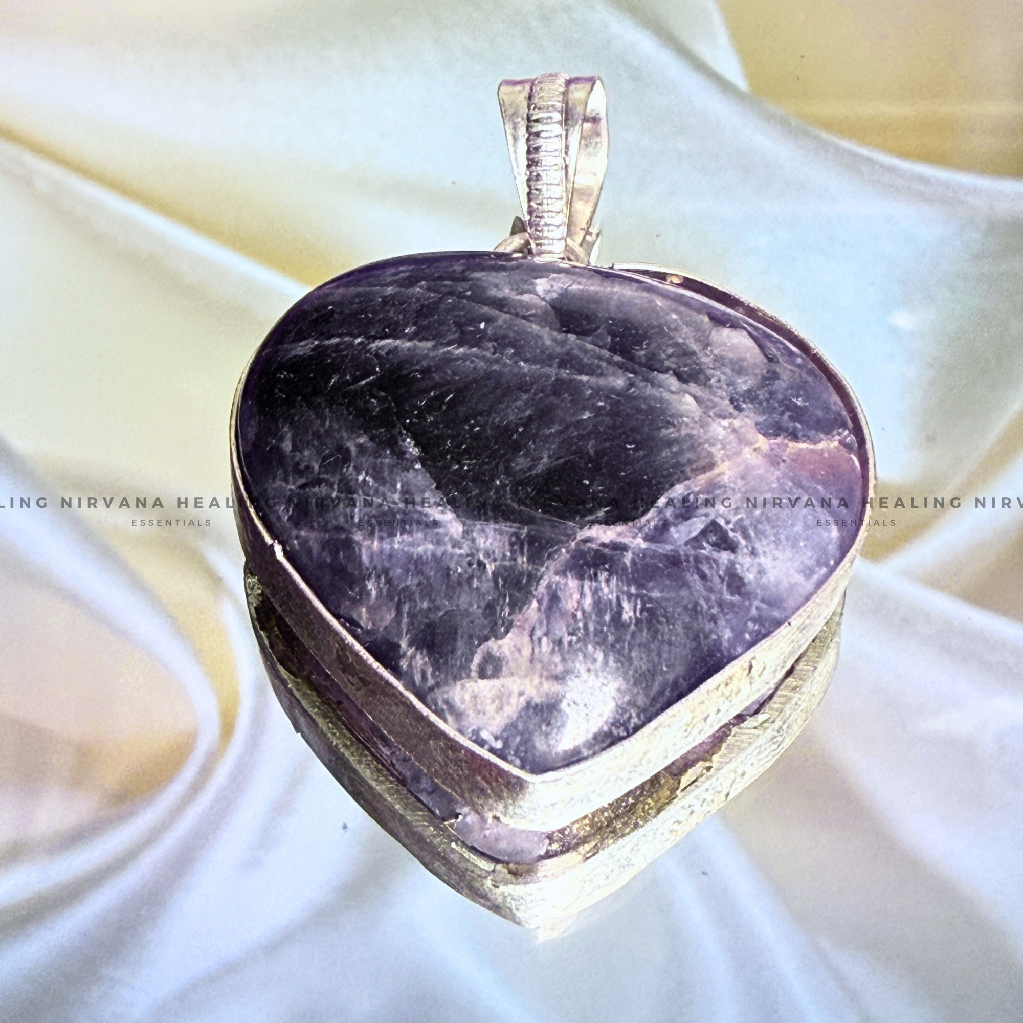 AMETHYST HEART SHAPED PENDANT (Meditation, Stress Reduction, Intuition And Manifestation) - Image 6