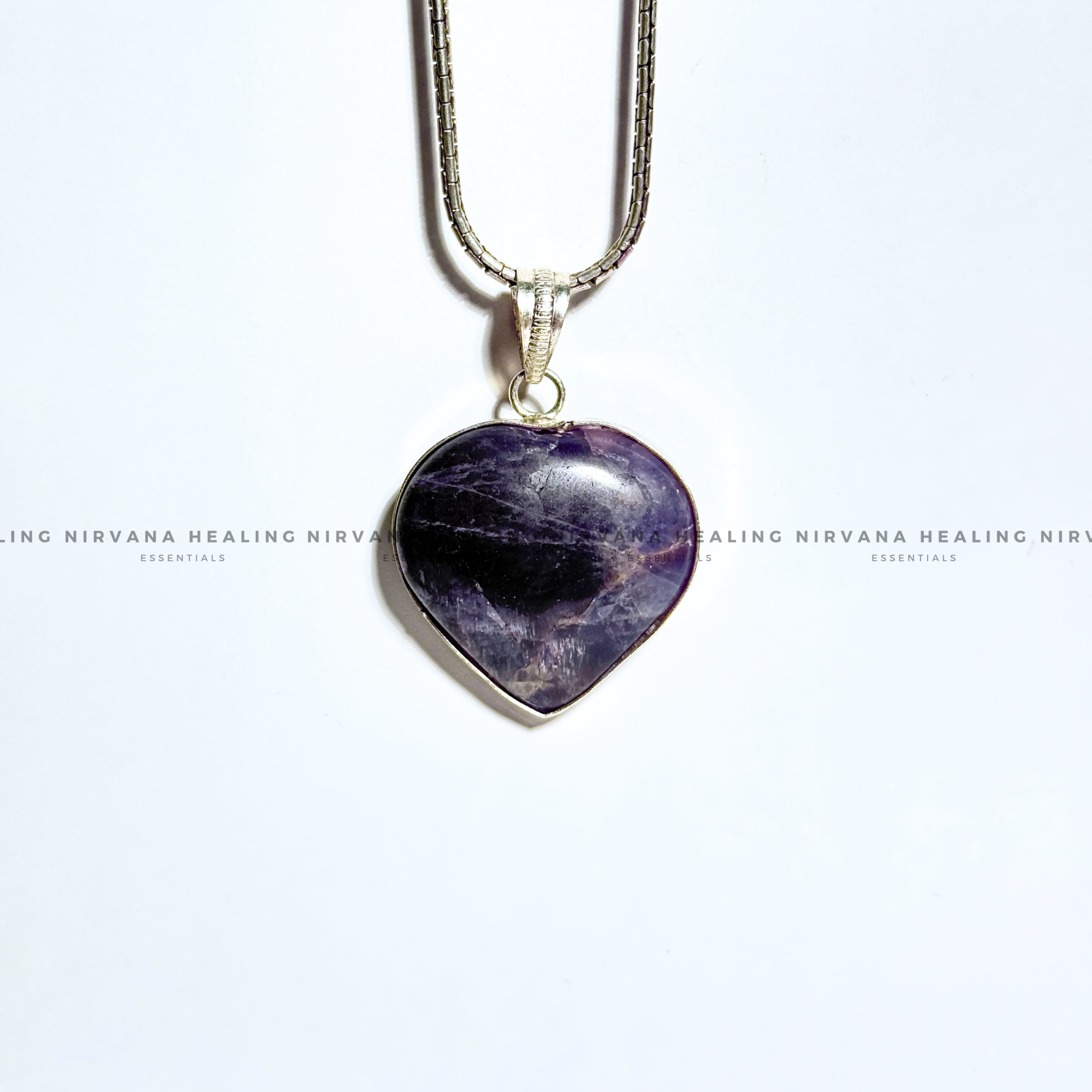 AMETHYST HEART SHAPED PENDANT (Meditation, Stress Reduction, Intuition And Manifestation) - Image 7