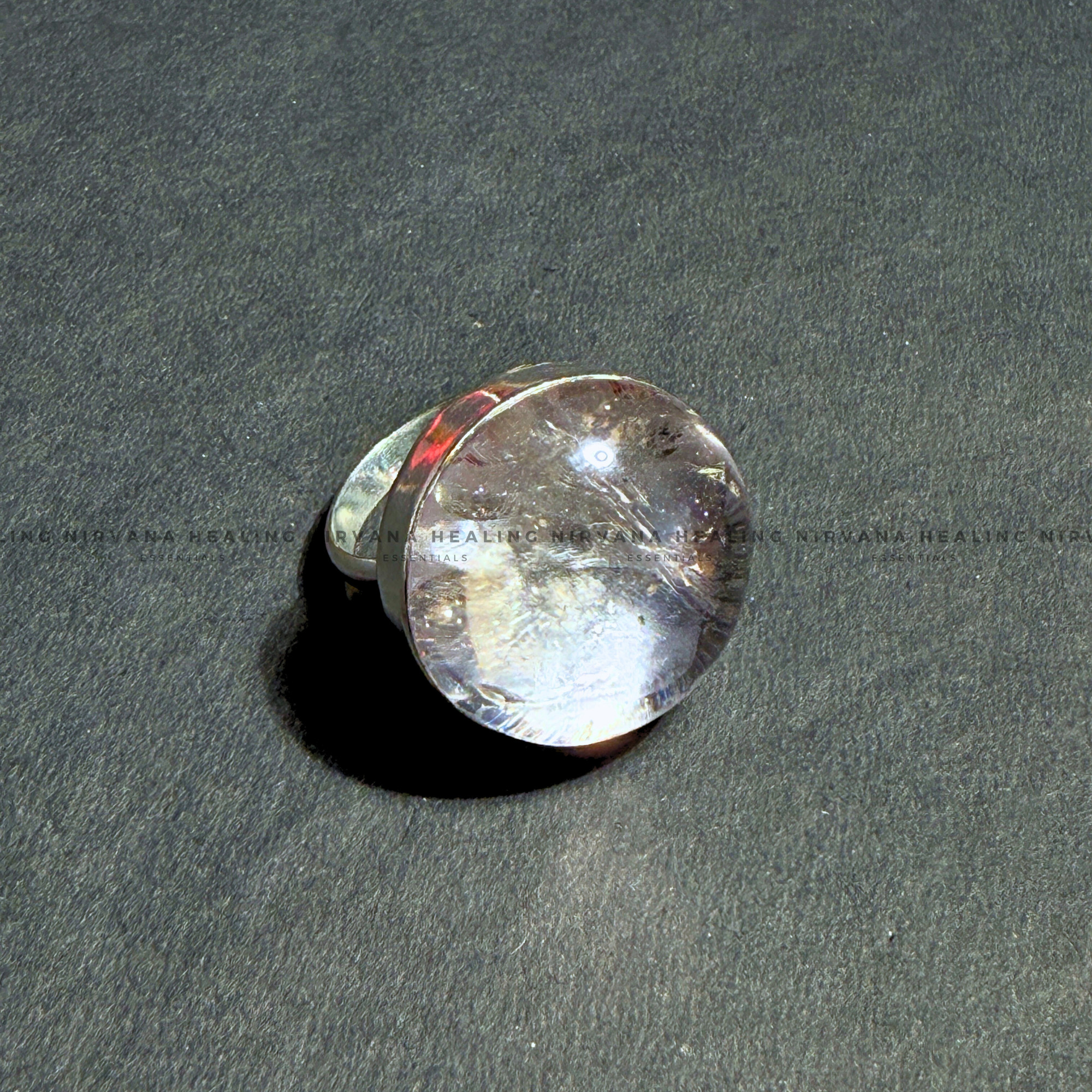 AURA QUARTZ ROUND RING (Energy Amplifier, Aura Cleanser, Protection) - Image 2