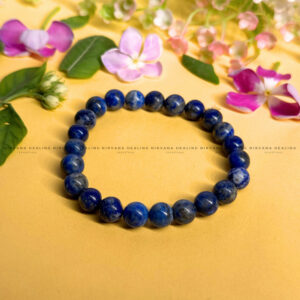 LAPIS LAZULI ROUND BEADED BRACELET (Communication, Truth, Ease Of Expression And Wisdom)