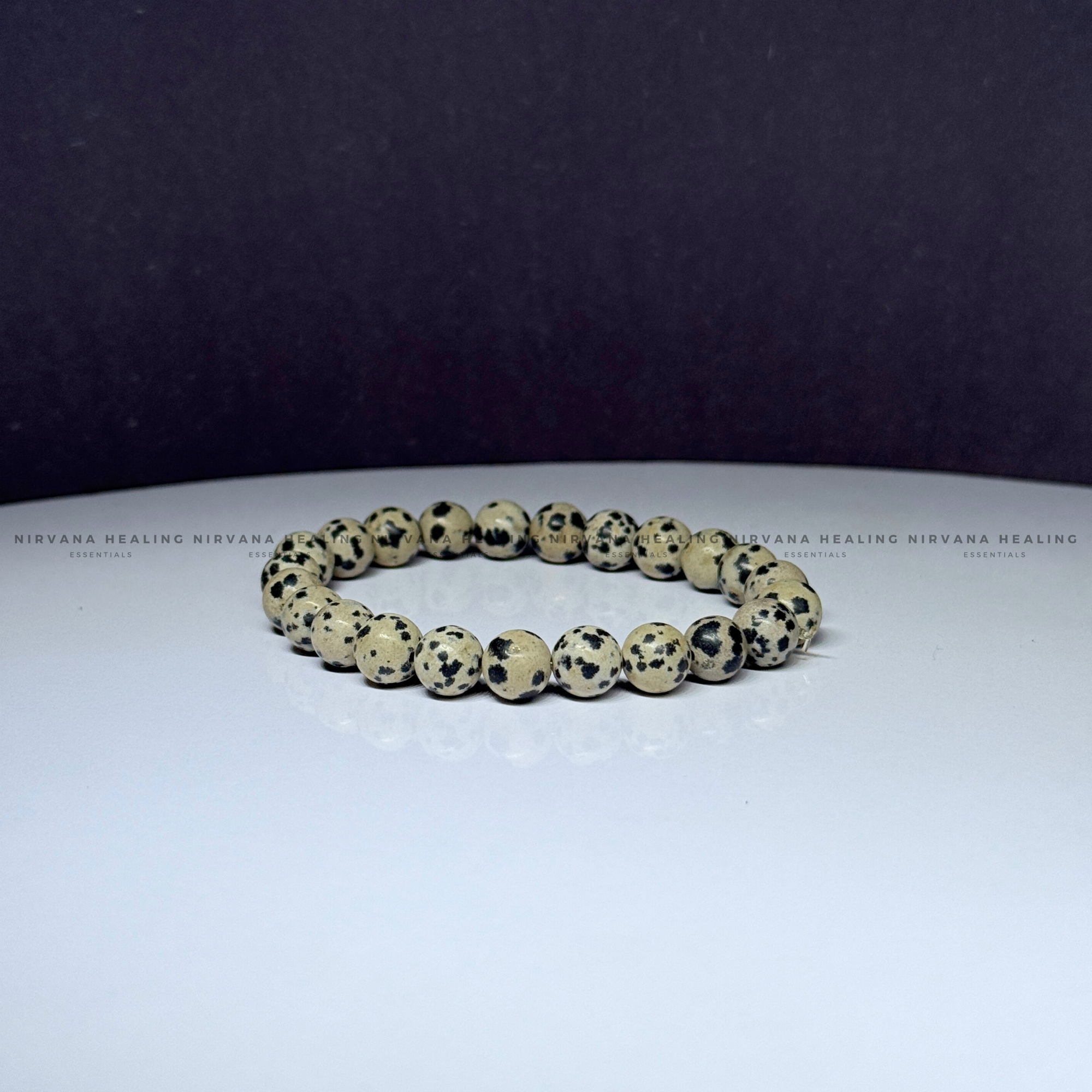 DALMATIAN ROUND BEADED BRACELET (Joy, Grounding And Loyalty) - Image 3