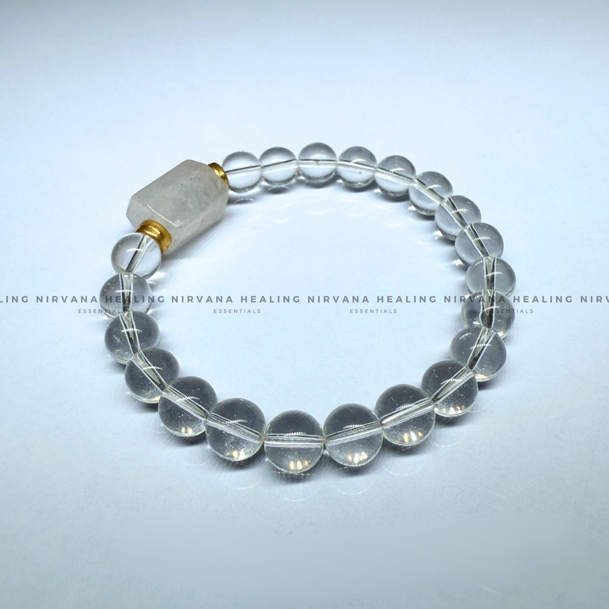 CLEAR QUARTZ WITH TUMBLE BRACELET (Mental Clarity, Master Healer And Energy Amplifier).
- Image 3