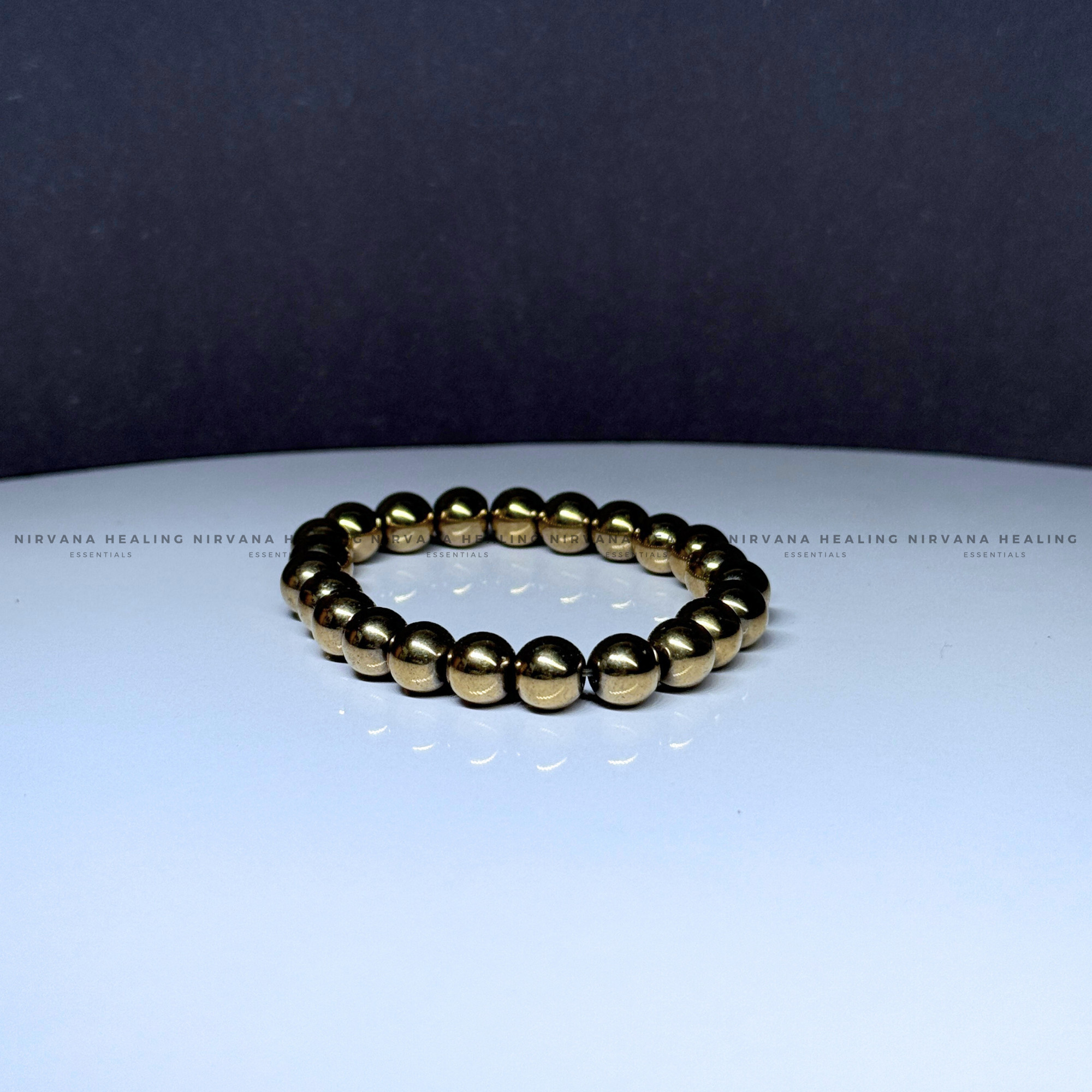 GOLDEN PYRITE ROUND BEADED BRACELET (Money Magnet, Prosperity, Fame, Abundance). - Image 4