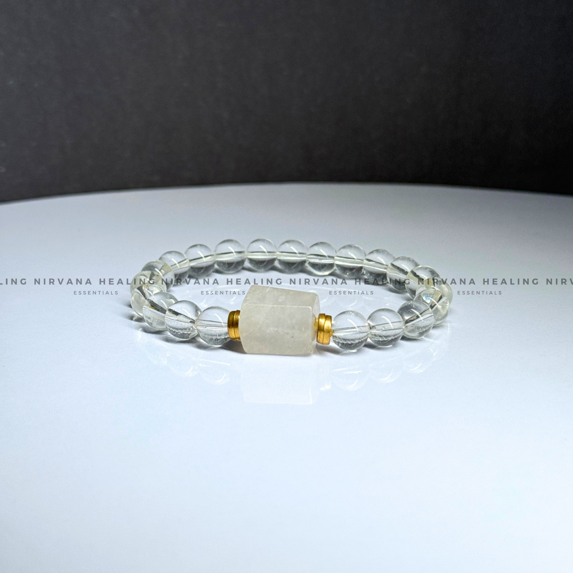 CLEAR QUARTZ WITH TUMBLE BRACELET (Mental Clarity, Master Healer And Energy Amplifier).
- Image 2