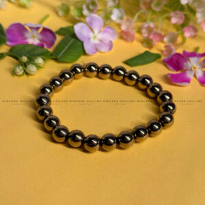 GOLDEN PYRITE ROUND BEADED BRACELET (Money Magnet, Prosperity, Fame, Abundance).
