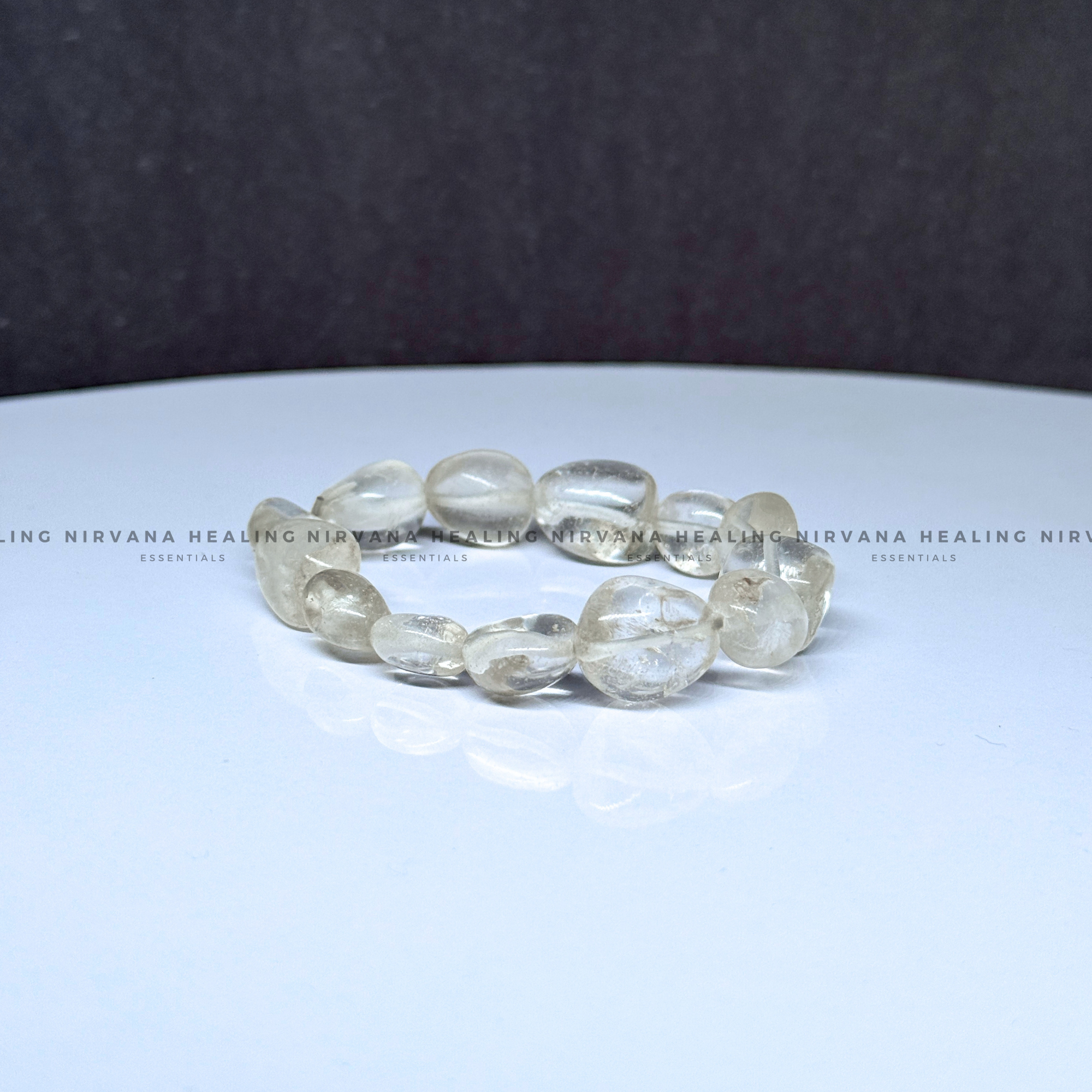 CLEAR QUARTZ TUMBLE OVAL BEADED BRACELET (Mental Clarity, Master Healer And Energy Amplifier).
- Image 2