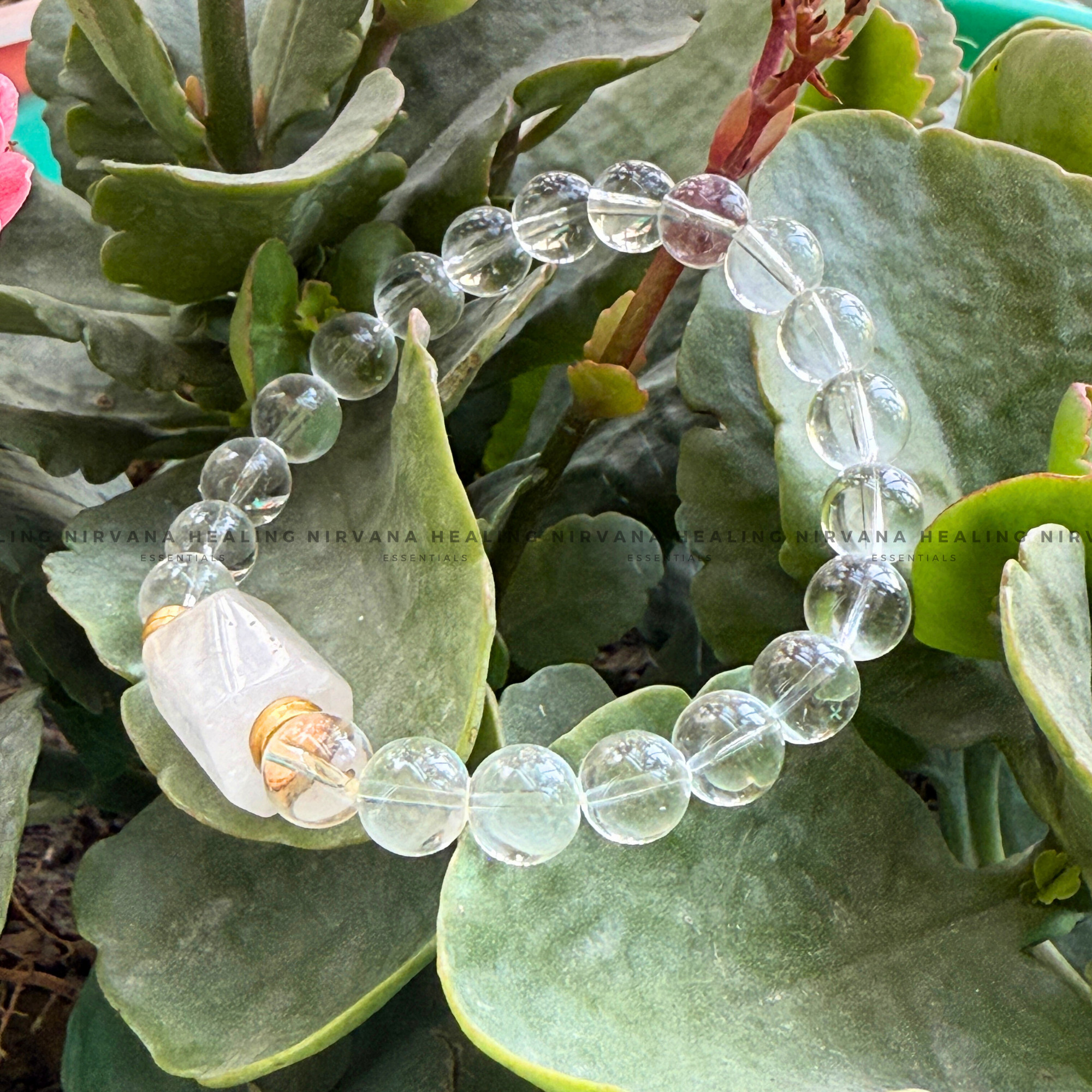 CLEAR QUARTZ WITH TUMBLE BRACELET (Mental Clarity, Master Healer And Energy Amplifier).
- Image 5