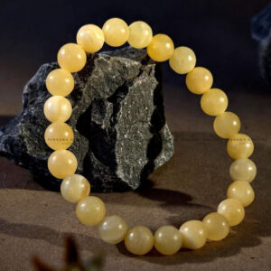 YELLOW CALCITE ROUND BEADED BRACELET (Self Confidence, Self Worth, Will Power And Motivation)