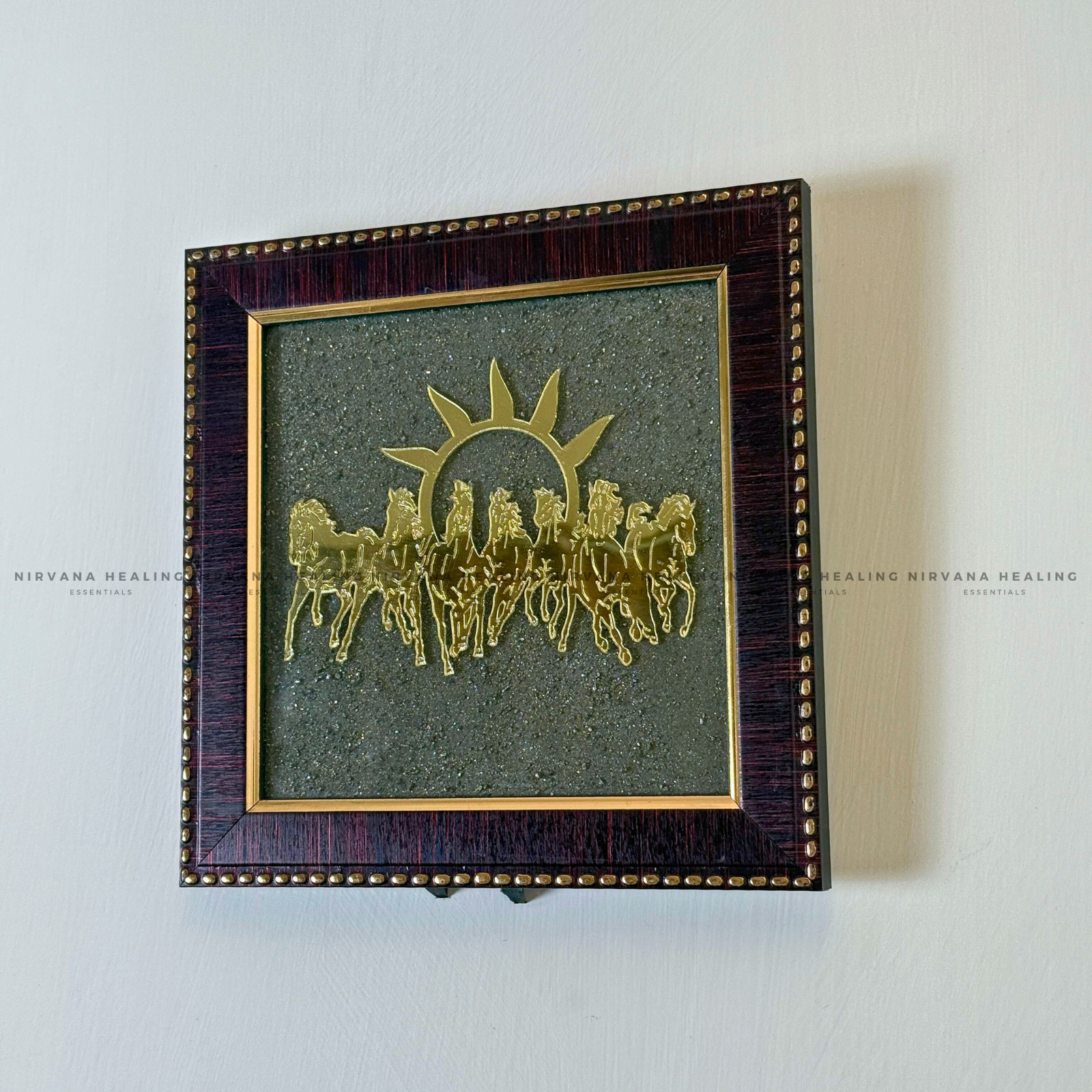 7 HORSES ON RAW PYRITE FRAME (Symbol of Speed, Success & Abundance - Image 5