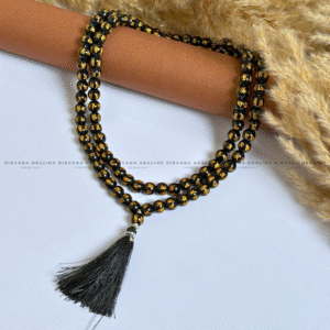BLACK OM MANI PADME HUM MALA  (Compassion, Protection, Spiritual Awakening)