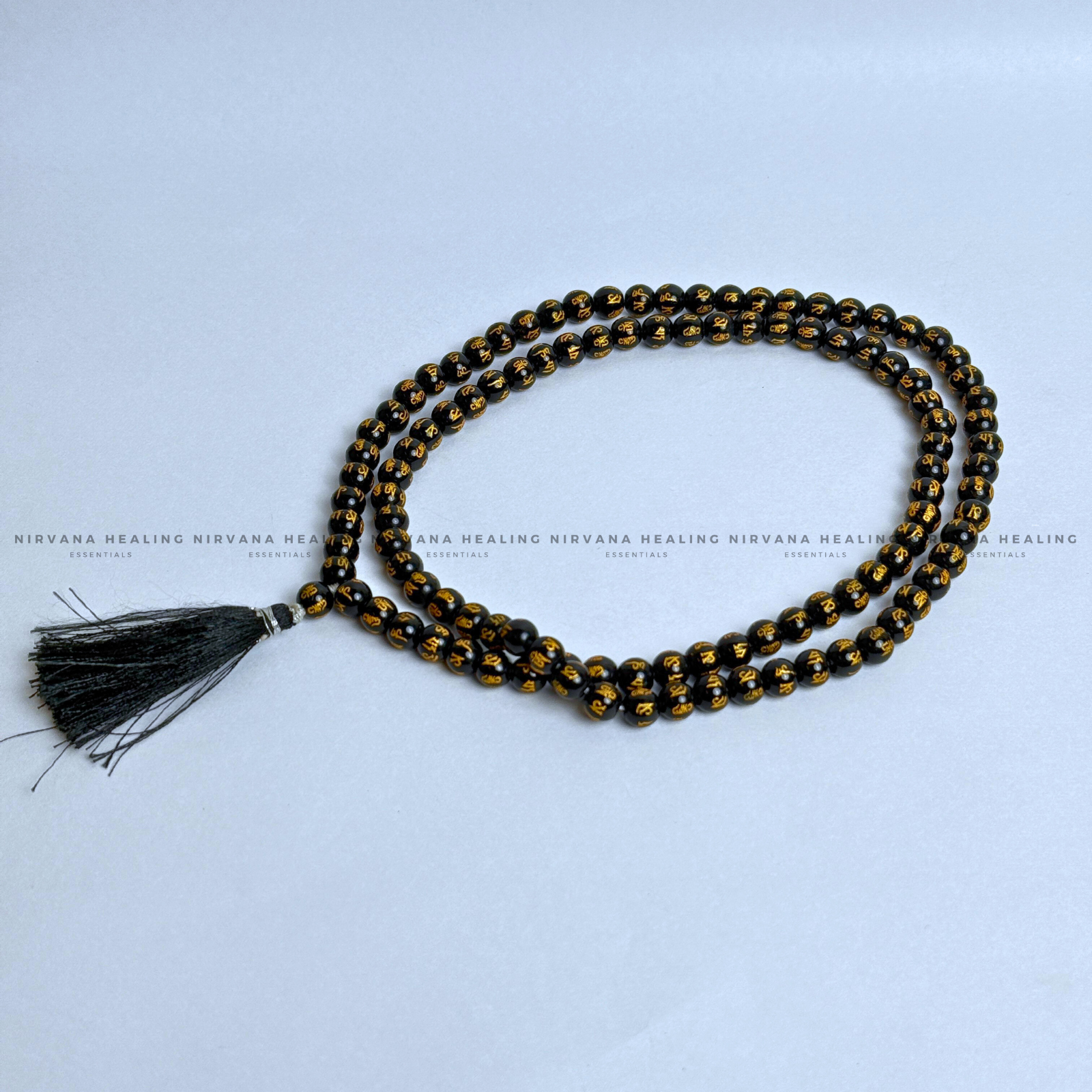 BLACK OM MANI PADME HUM MALA (Compassion, Protection, Spiritual Awakening) - Image 5