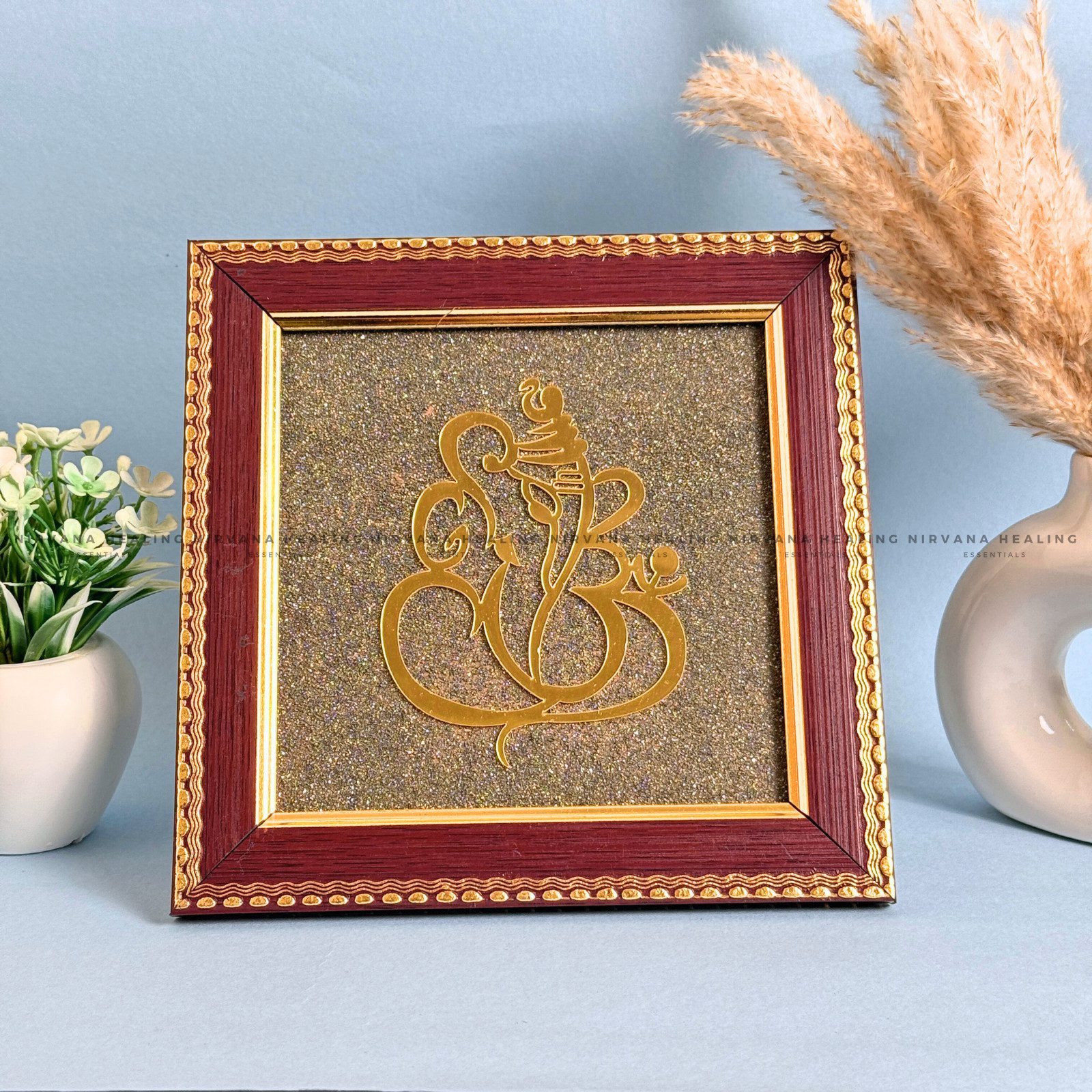 GANESH JI ON RAW PYRITE FRAME (Blessings of Prosperity, Protection & New Beginnings) - Image 3