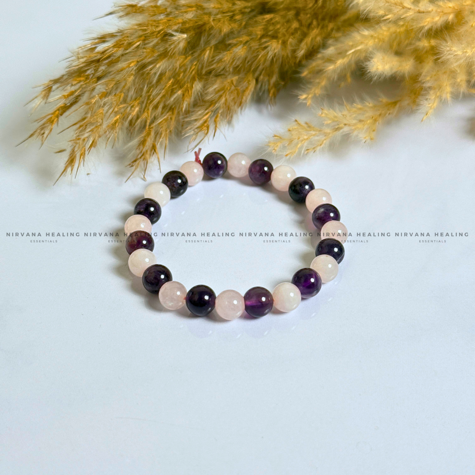 ROSE QUARTZ + AMETHYST BRACELET (Love, Peace & Emotional Healing) - Image 5