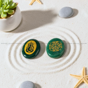 GREEN AVENTURINE GANESHA ZIBU COIN (Luck, Opportunity, Obstacle Removal)