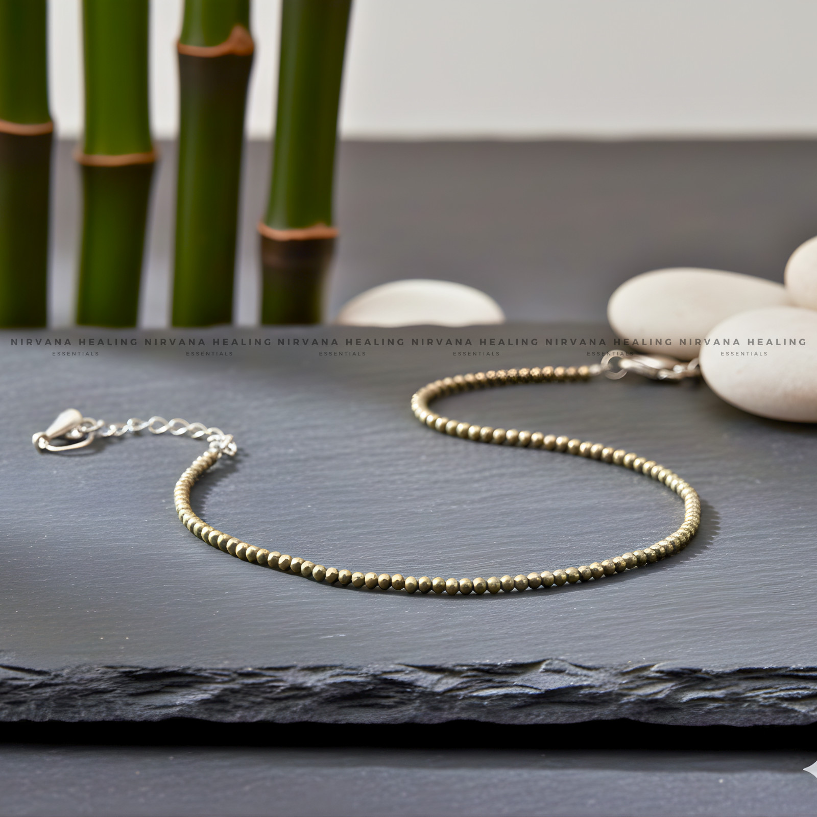 DHANALAKSHMI RAW PYRITE ANKLET (Money Magnet, Prosperity, Fame And Abundance) - Image 6