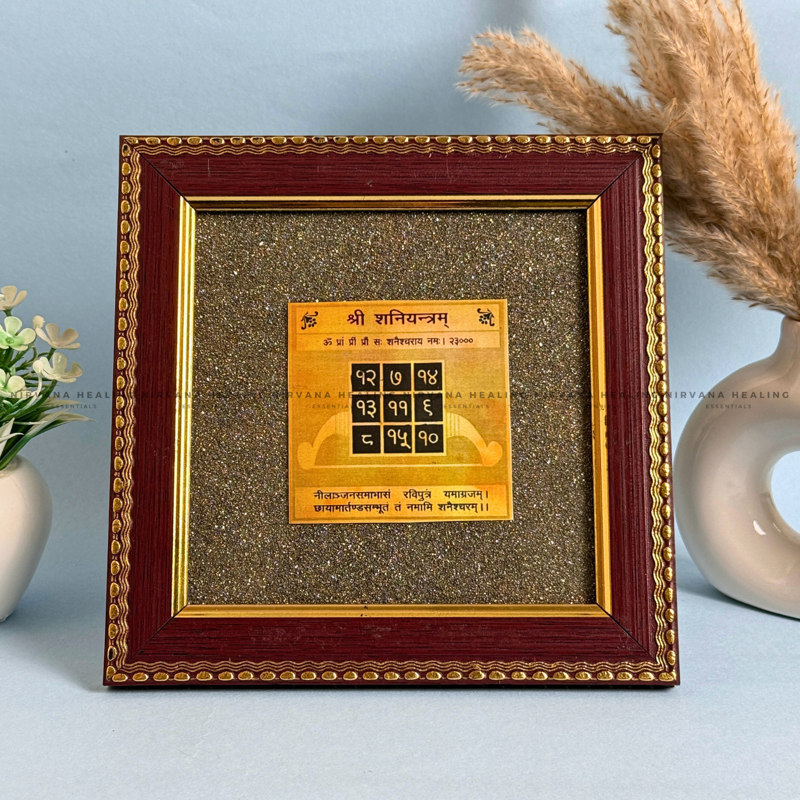 SHANI YANTRA ON RAW PYRITE FRAME (Protection, Stability & Karmic Balance) - Image 4