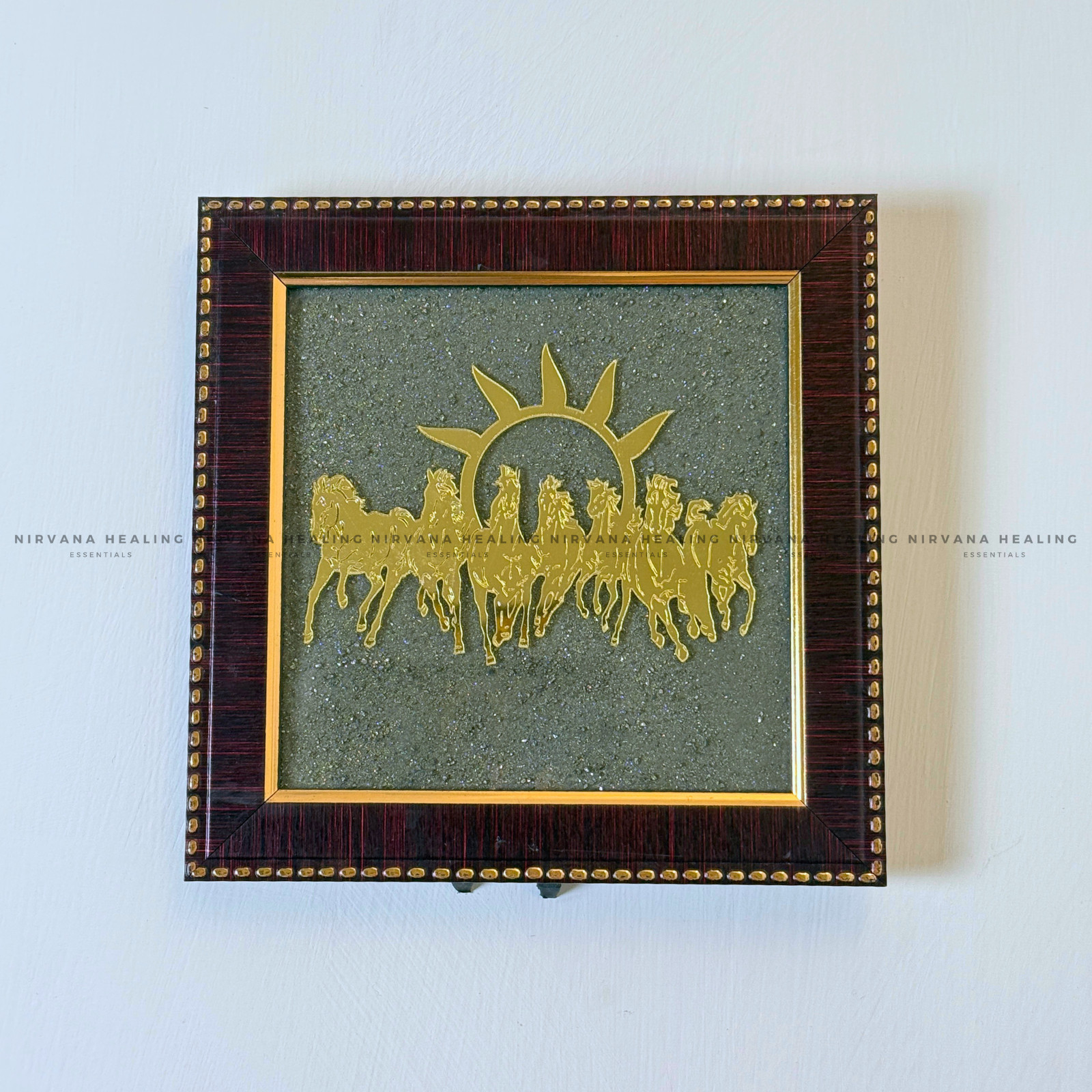 7 HORSES ON RAW PYRITE FRAME (Symbol of Speed, Success & Abundance - Image 4