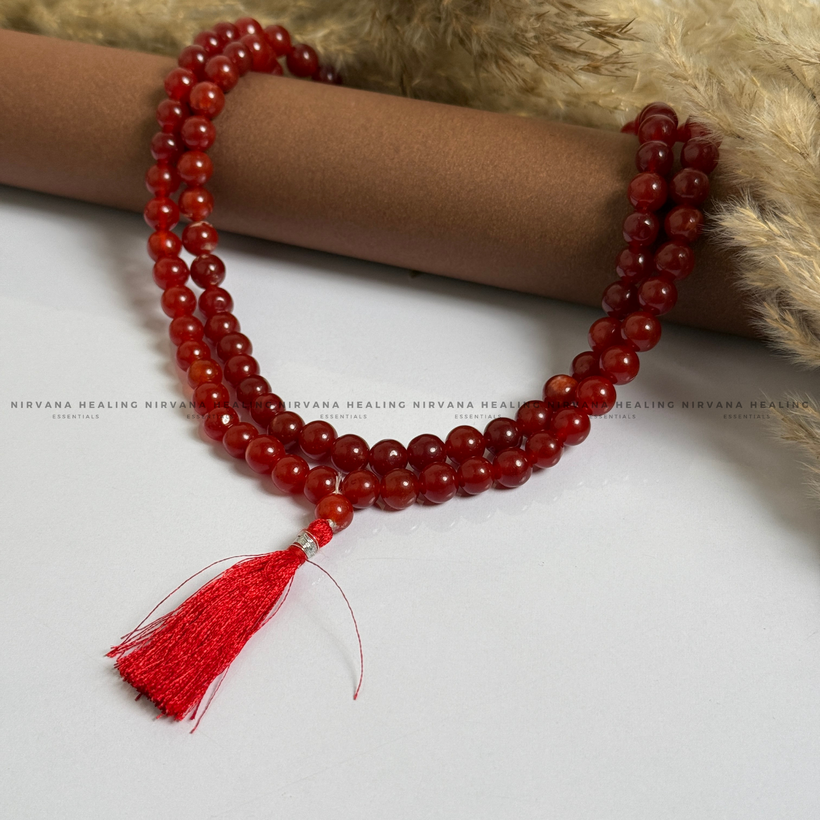 RED CARNELIAN JADE MALA (Creativity, Courage, Passion And Stamina) - Image 2