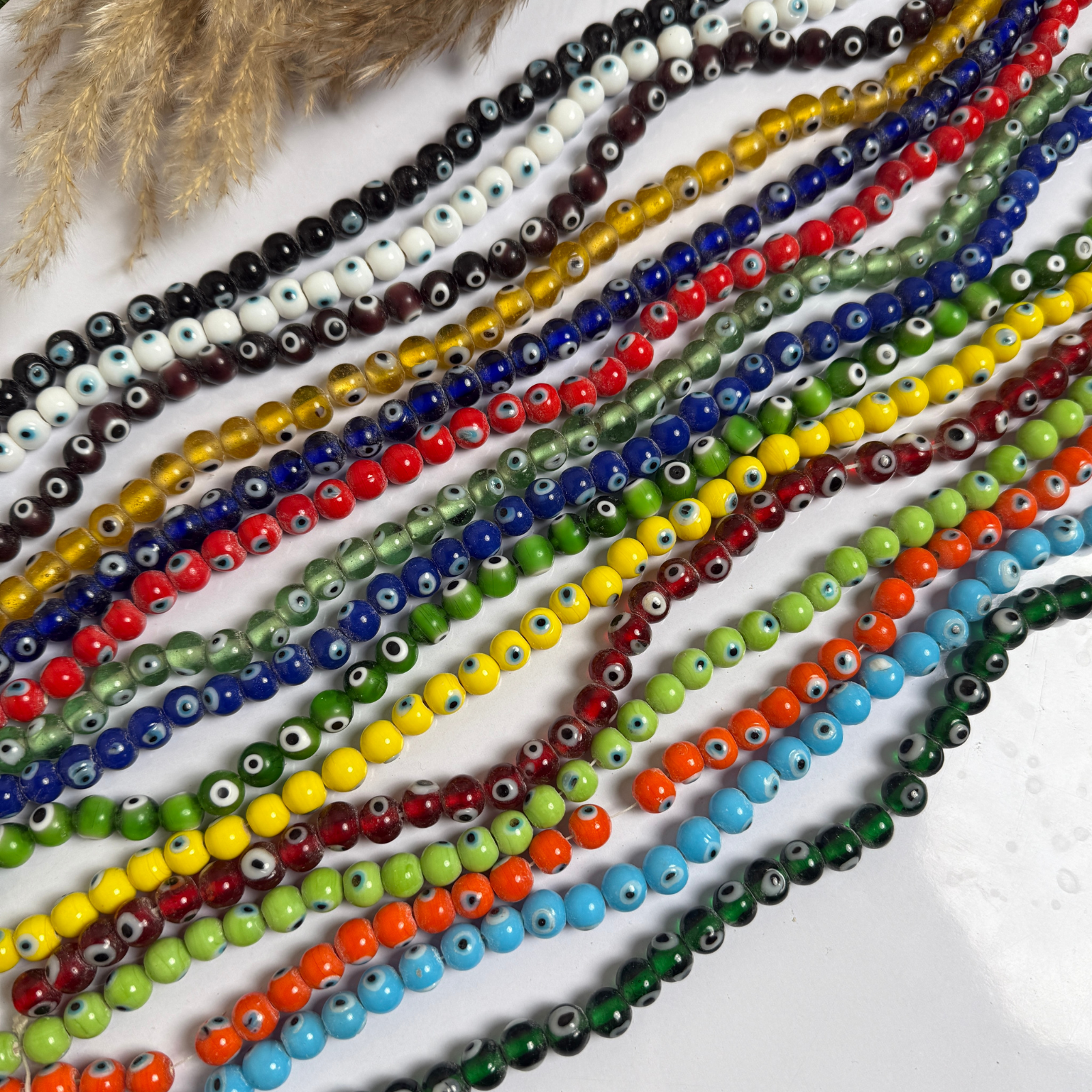 Customize Your Evil Eye Round Beaded Crystal Bracelet – 8mm - Image 4