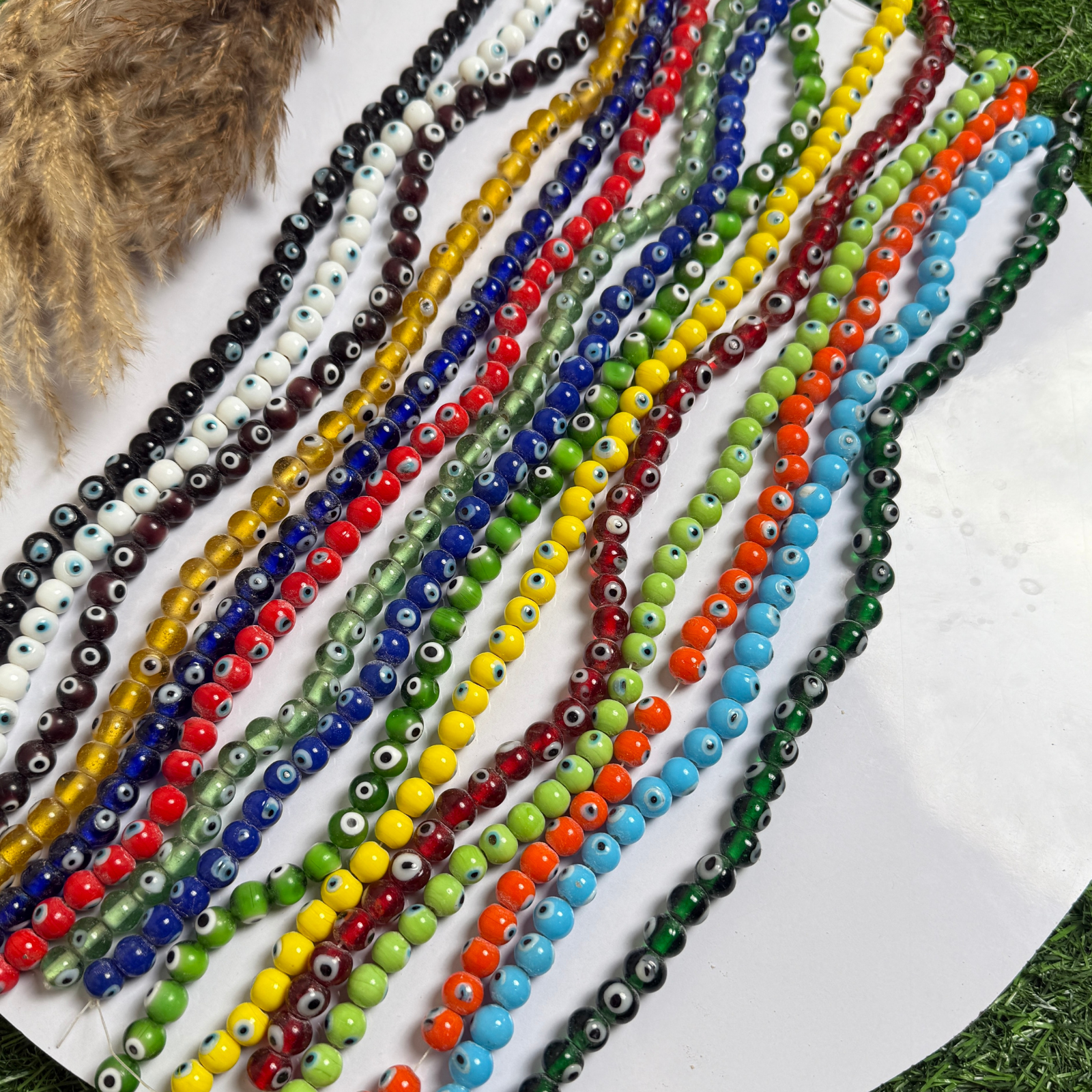 Customize Your Evil Eye Round Beaded Crystal Bracelet – 8mm - Image 6