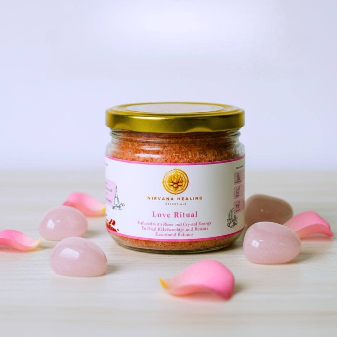 LOVE RITUAL BATH SALT, ROSE QUARTZ + AMETHYST BRACELET AND FLORAL JAR CANDLE GIFT COMBO - Image 4