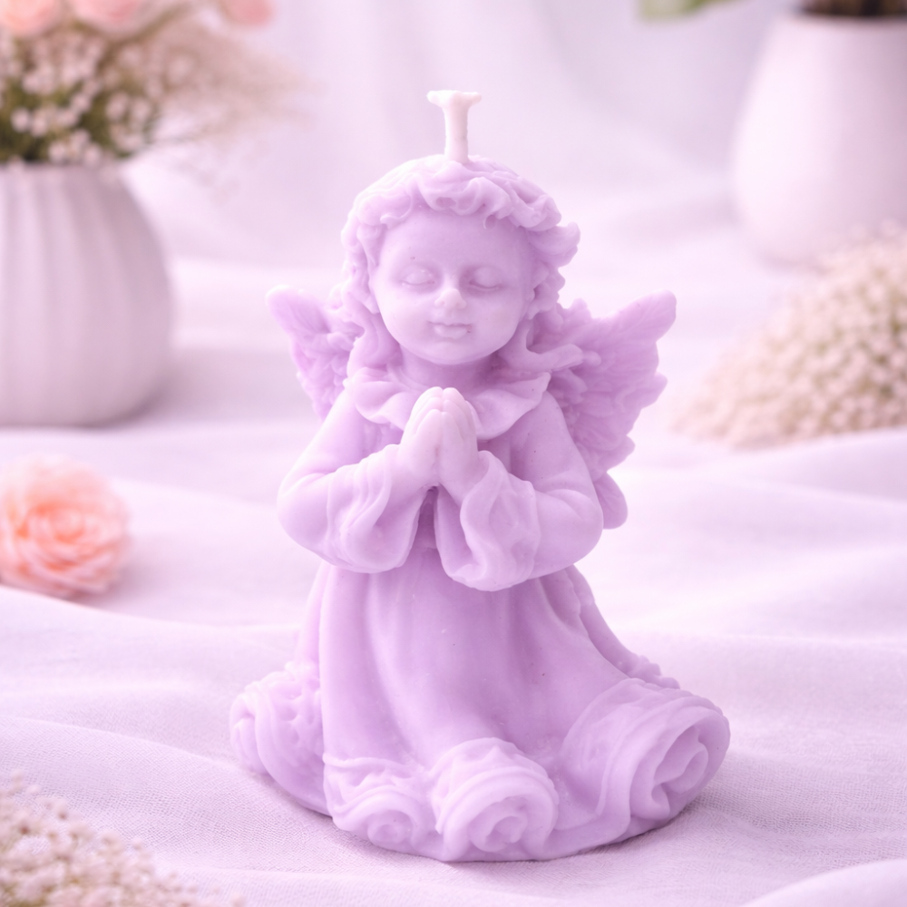 SERENITY PRAYER ANGEL CANDLE (Made From Natural Beeswax) - Image 2