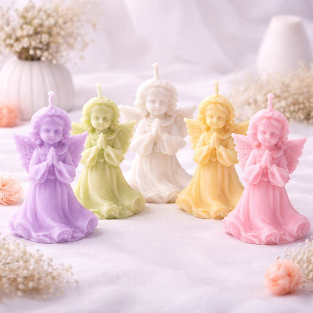 SERENITY PRAYER ANGEL CANDLE (Made From Natural Beeswax)