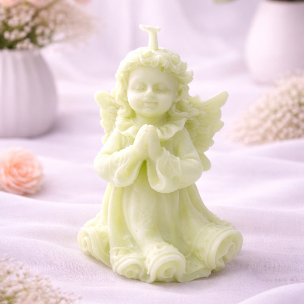 SERENITY PRAYER ANGEL CANDLE (Made From Natural Beeswax) - Image 8