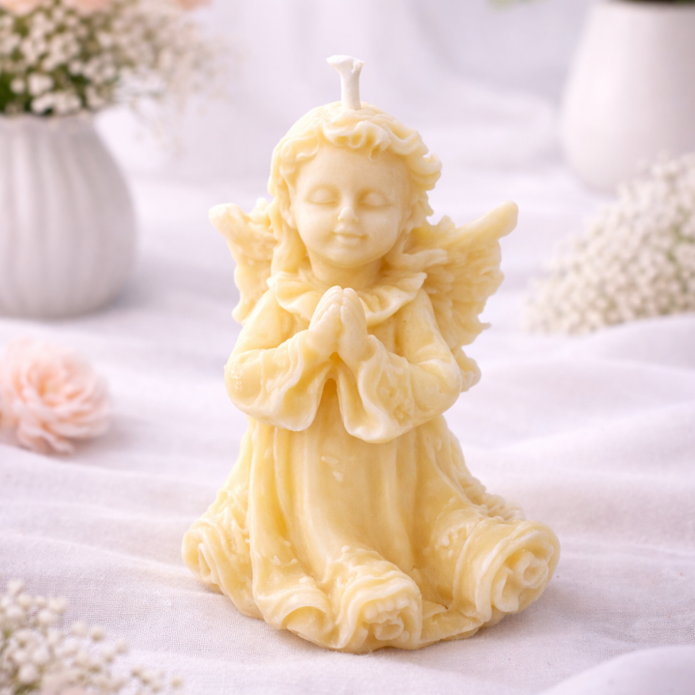 SERENITY PRAYER ANGEL CANDLE (Made From Natural Beeswax) - Image 7