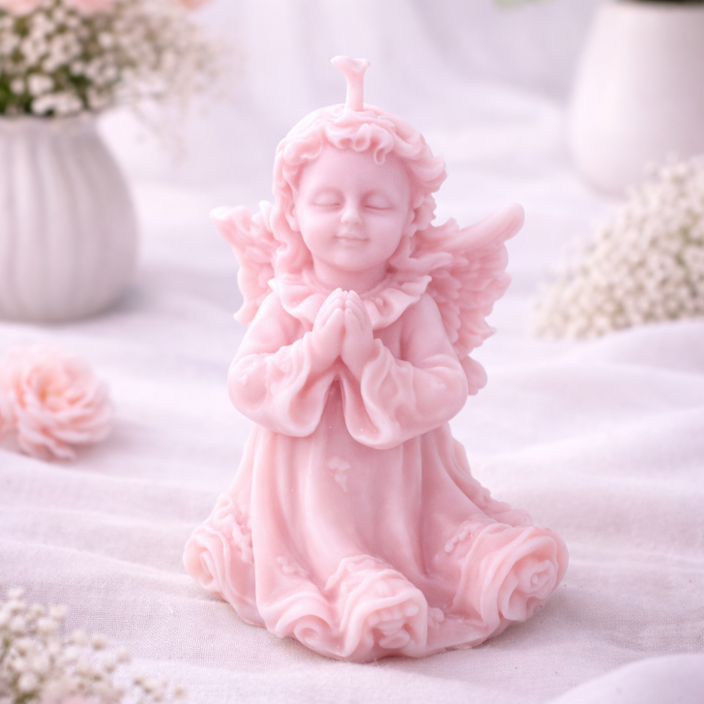 SERENITY PRAYER ANGEL CANDLE (Made From Natural Beeswax) - Image 6