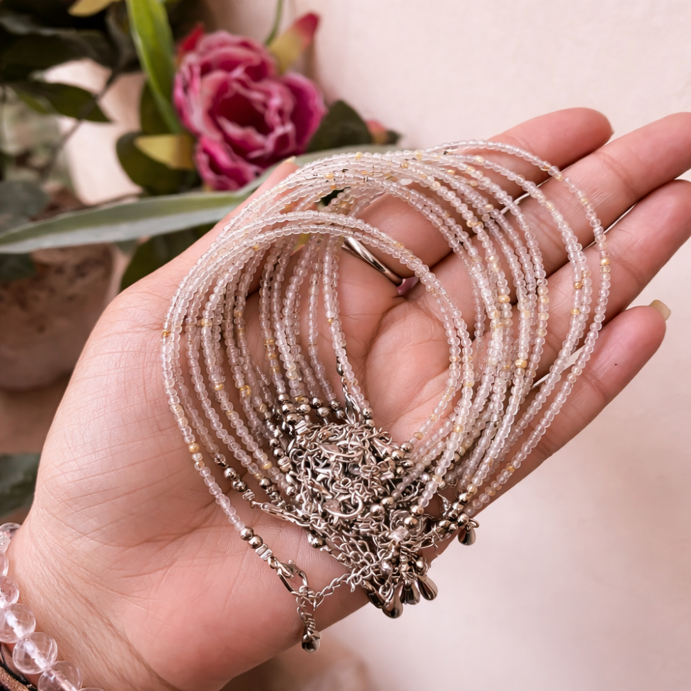 CLEAR QUARTZ ANKLET - Clarity, Amplification, Balanced Energy - Image 2